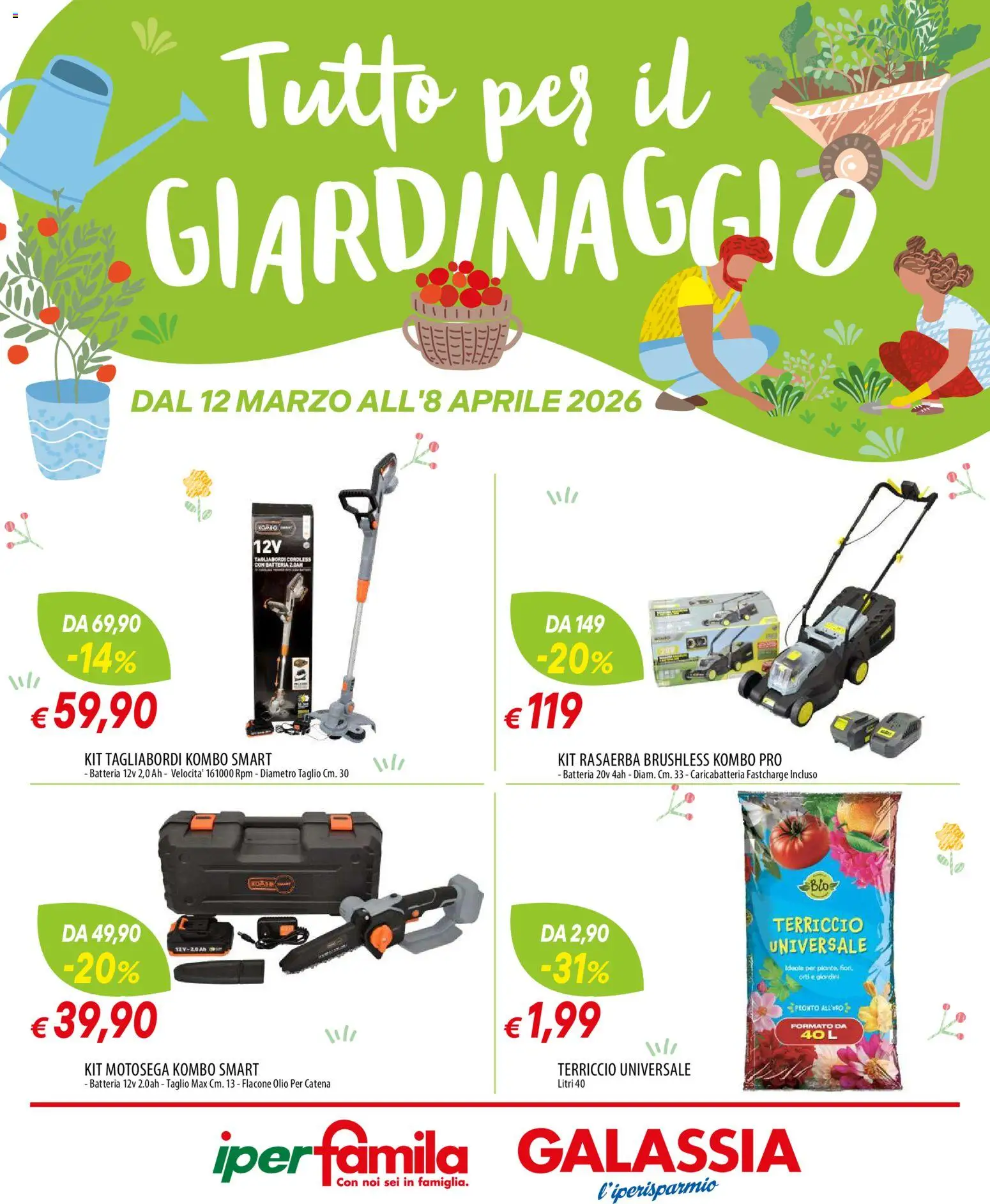 Volantino Famila del 12.03.2026 | Pagina: 1 | Prodotti: Olio, Rasaerba, Terriccio, Batteria