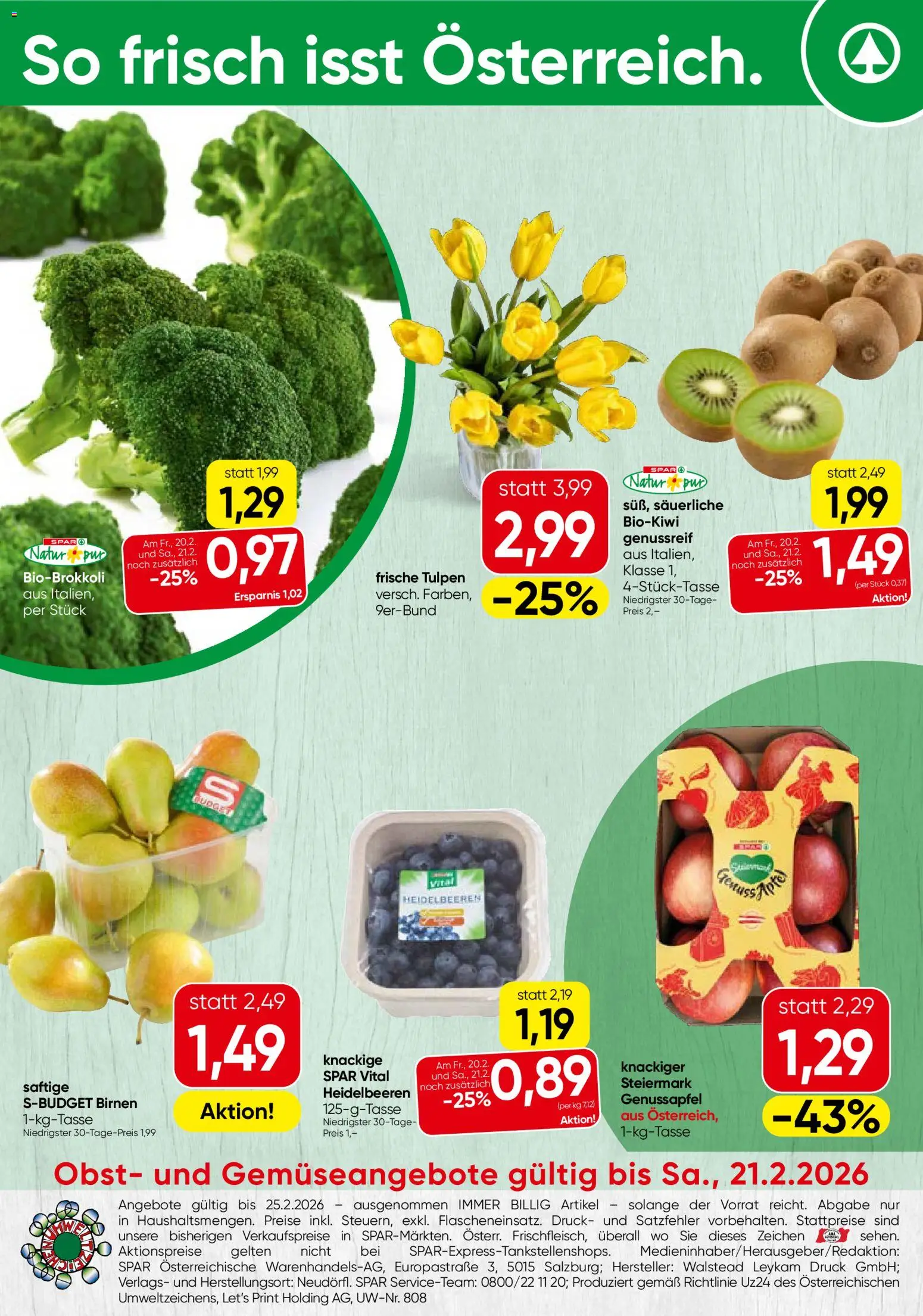 Spar Obst und Gemüse - Tirol  gültig ab 16.02.2026 | Seite: 1 | Produkte: Obst