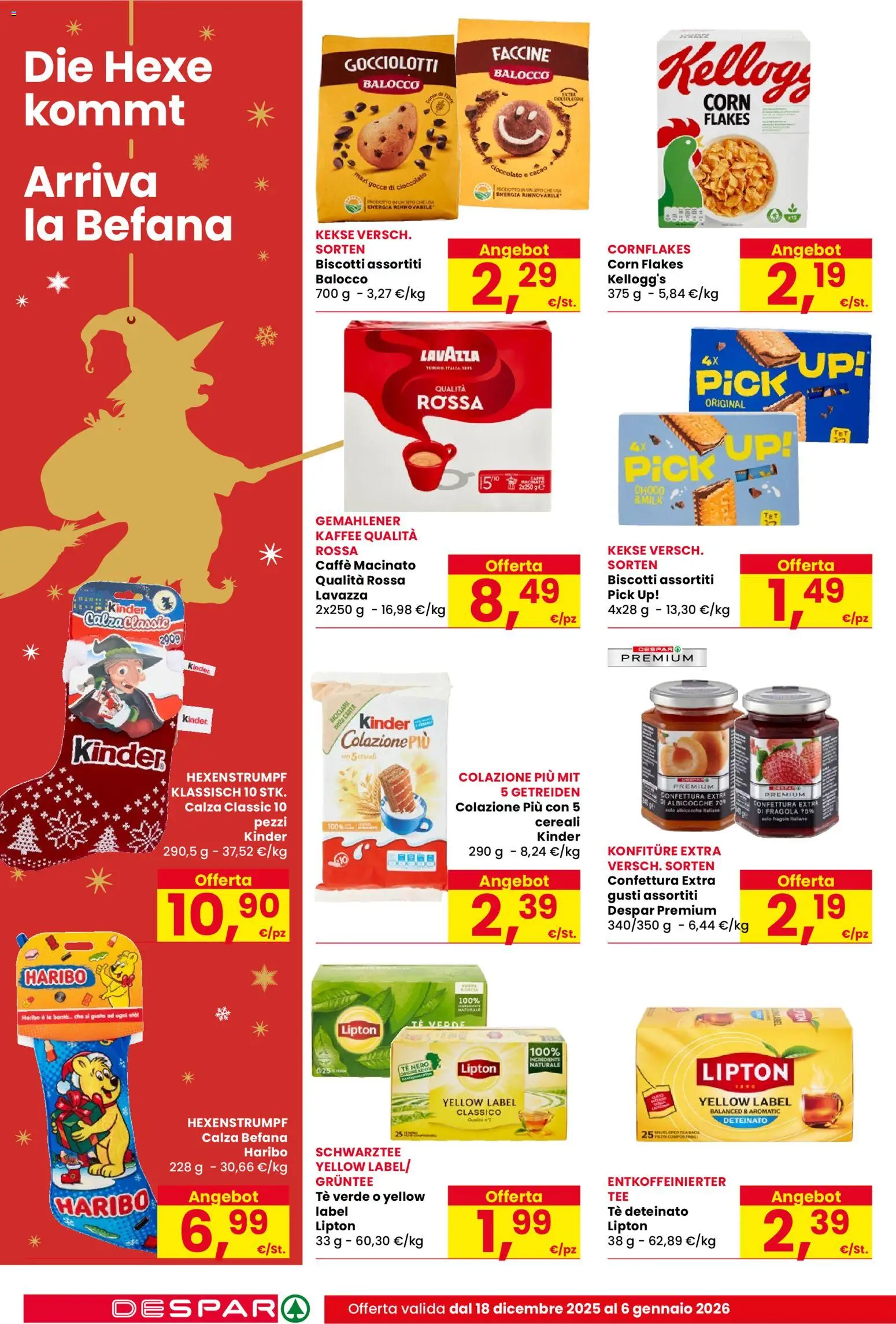 Volantino Despar del 18.12.2025 | Pagina: 16 | Prodotti: Caffè, Tè, Cereali, Lavazza