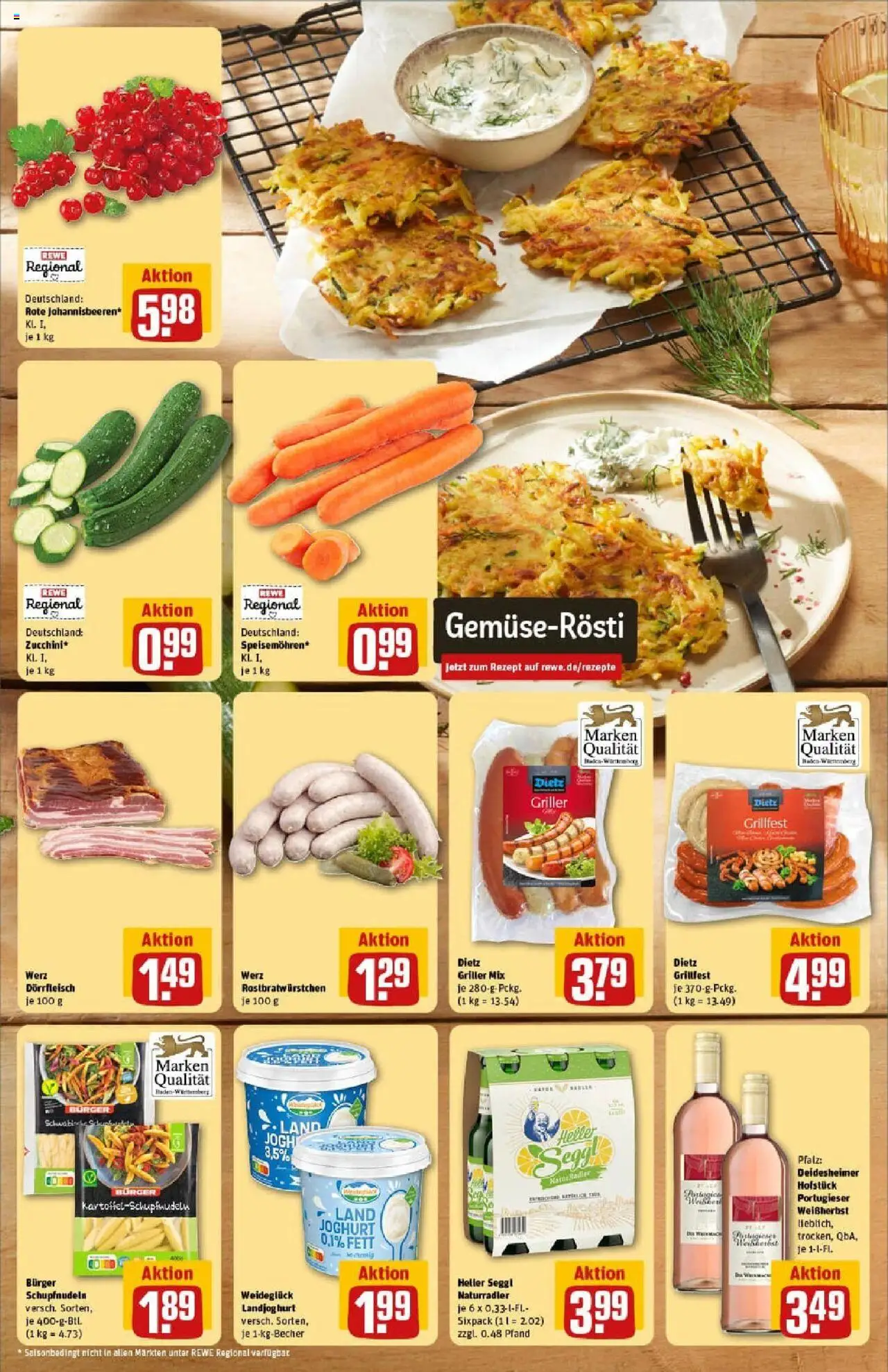 Rewe prospekt Heppenheim	 - gültig ab dem 13.07.2025 | Seite: 4 | Produkte: Joghurt, Burger, Zucchini, Griller