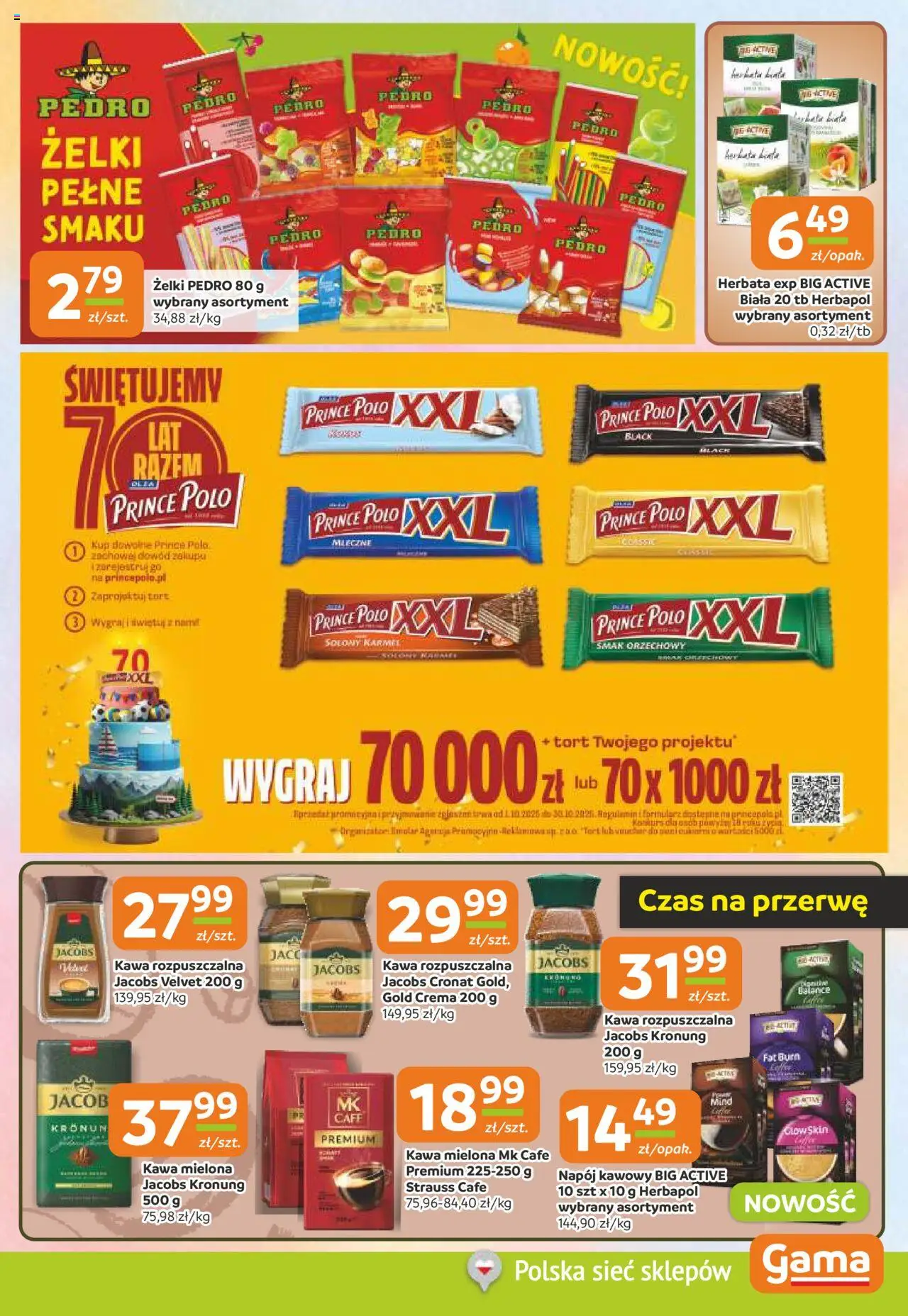 Gama Gazetka od 16.10.2025 | Strona: 5 | Produkty: Prince polo xxl, Kawa rozpuszczalna Jacobs Kronung, Kawa, Herbata