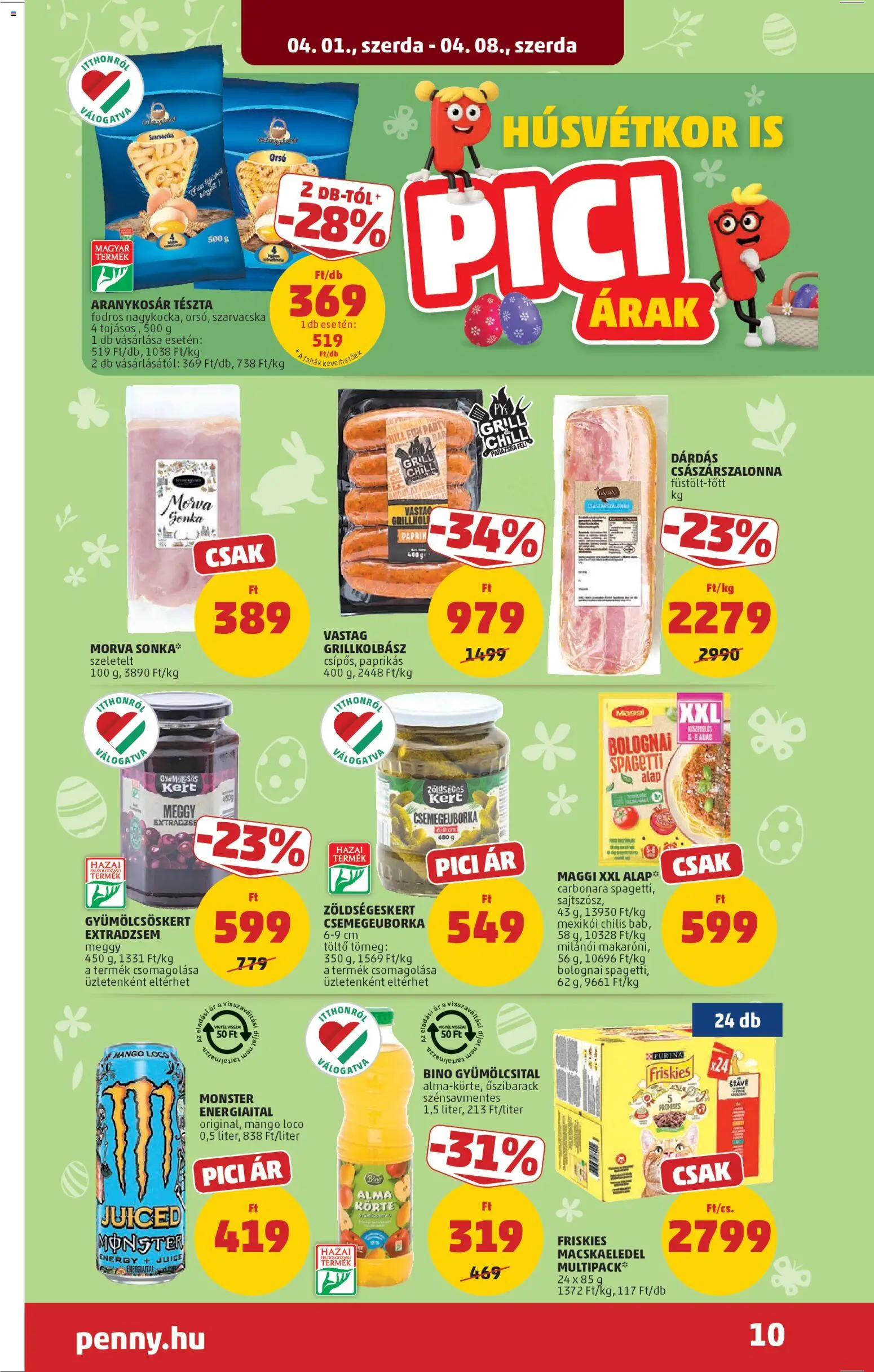 PENNY akciós ujság - amely érvényes a következő dátumtól: 01.04.2026 | Oldal: 14 | Termékek: Spagetti, Gyümölcsital, Energiaital, Töltő
