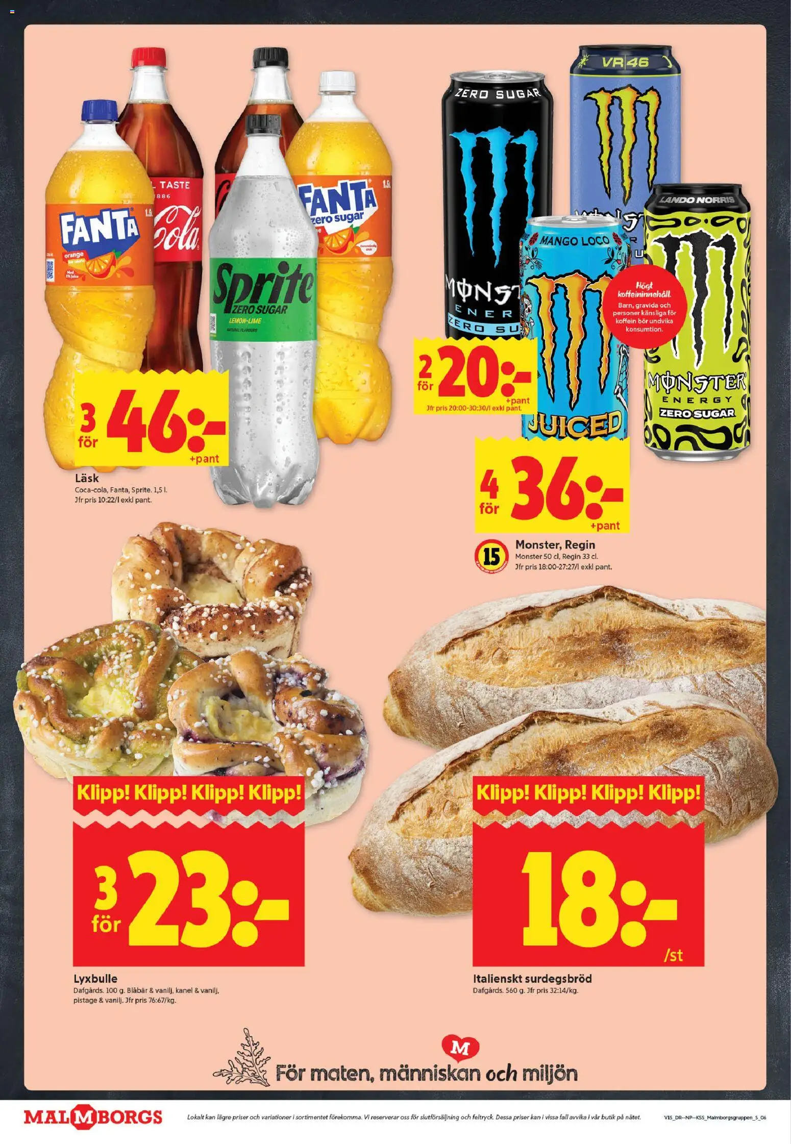 ICA Kvantum reklamblad aktuell från 06.04.2026 | Sida: 6 | Produkter: Fanta, Sprite, Kanel, Blåbär