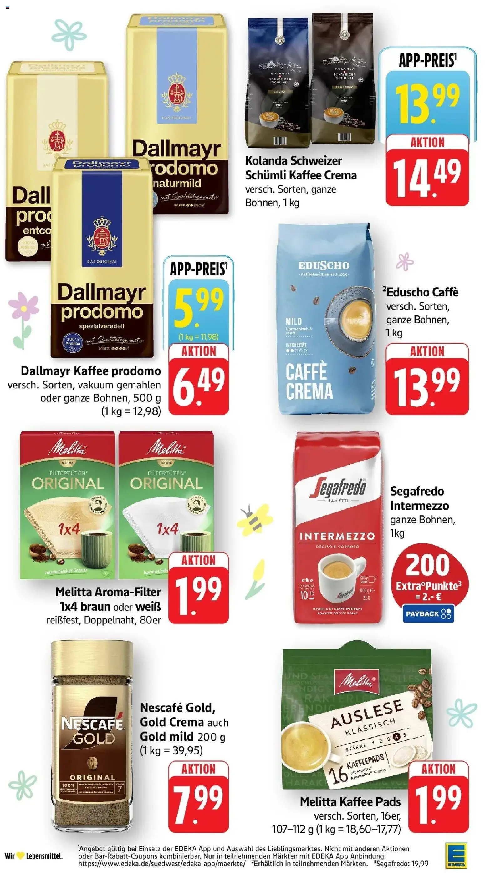Edeka prospekt Nonnenhorn / Bodensee	 – gültig ab 22.03.2026 | Seite: 24 | Produkte: Melitta, Kaffee, Dallmayr, Segafredo