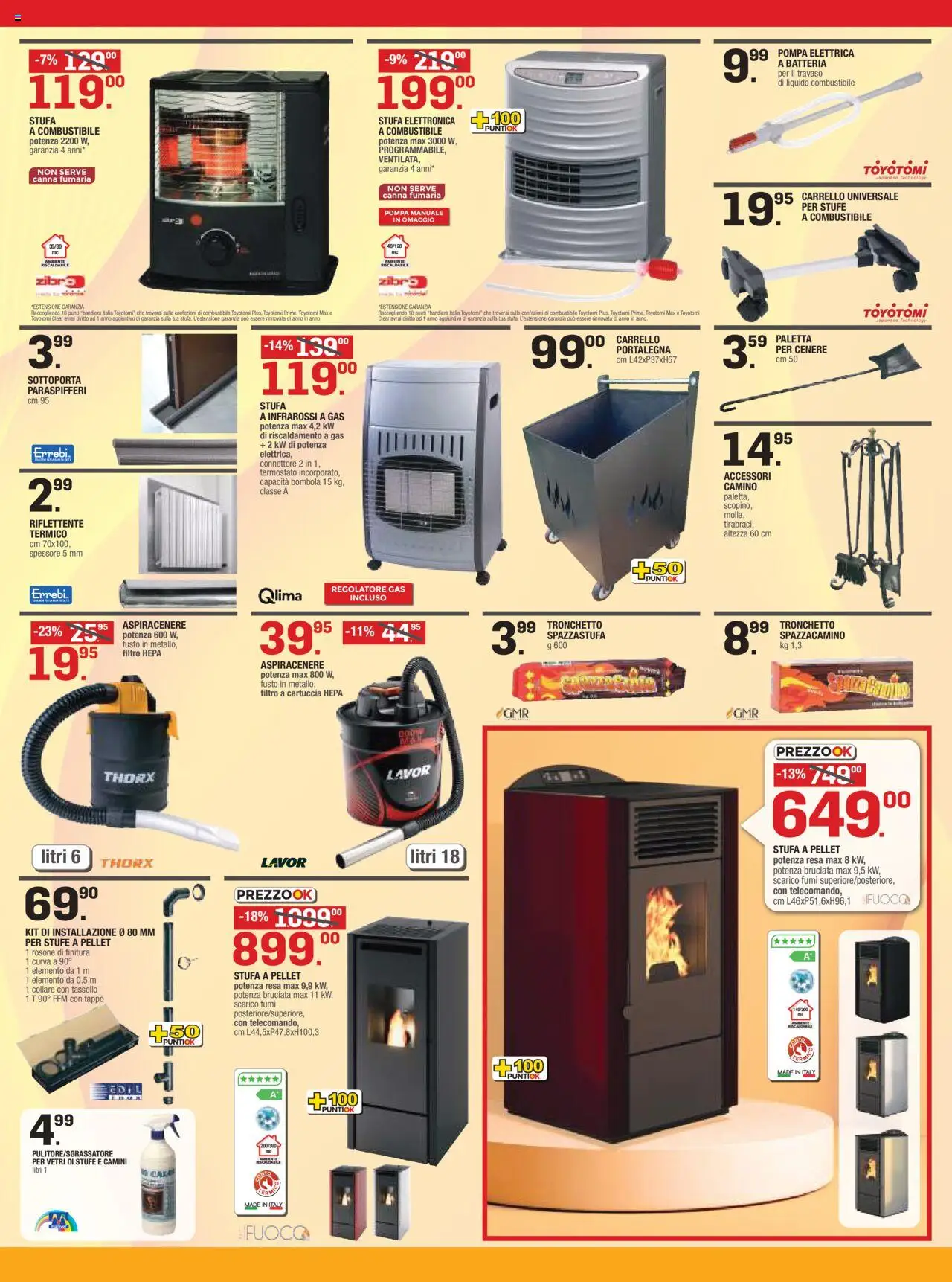 Volantino Brico OK del 09.10.2025 | Pagina: 3 | Prodotti: Pellet, Carrello, Aspiracenere, Connettore