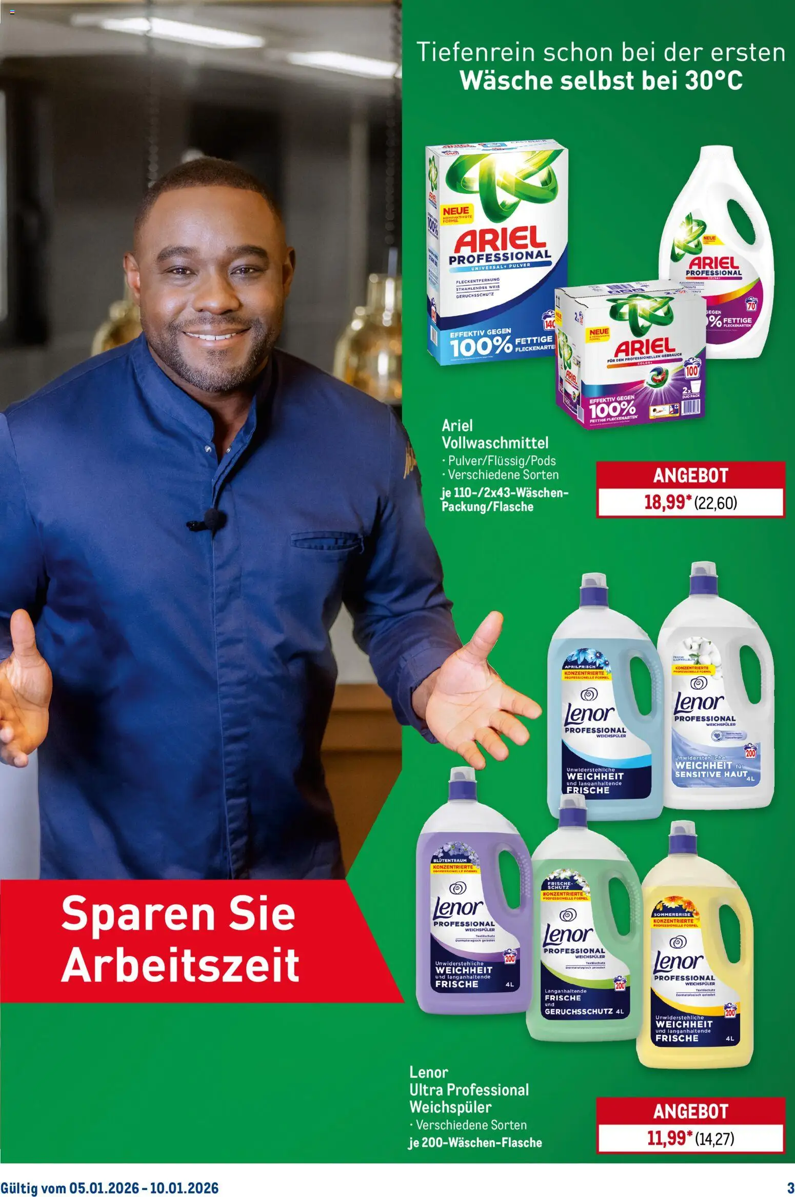 Metro - Starke Marken Profis – gültig ab 05.01.2026 | Seite: 3 | Produkte: Lenor, Ariel, Weichspüler