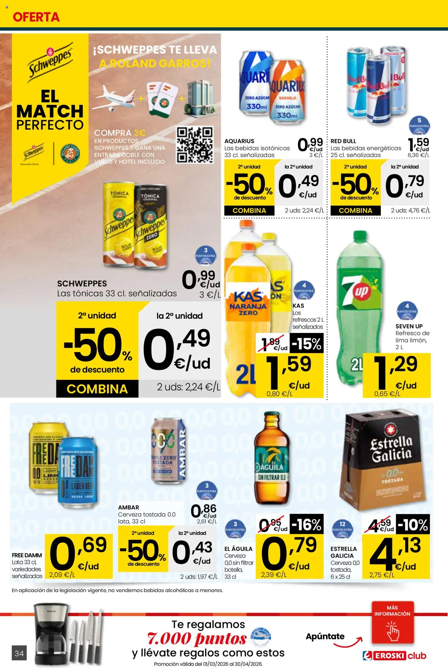 Eroski - Quieres ahorrar conmigo Center │ válido desde el 26.03.2026 | Página: 34 | Productos: Lima, Cerveza, Té
