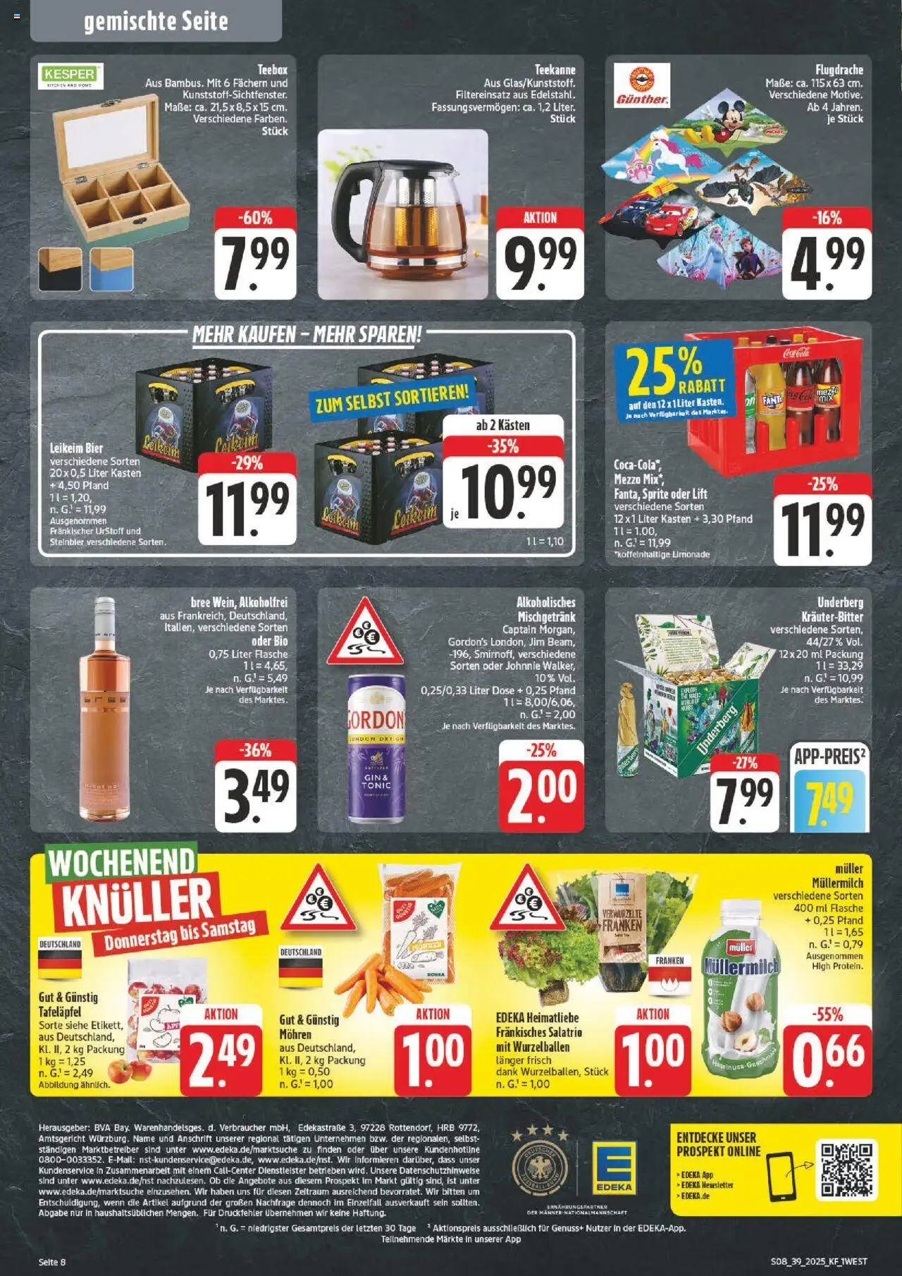 nah & gut Prospekt 	 – gültig ab 22.09.2025 | Seite: 8 | Produkte: Limonade, Teekanne, Müllermilch, Gin
