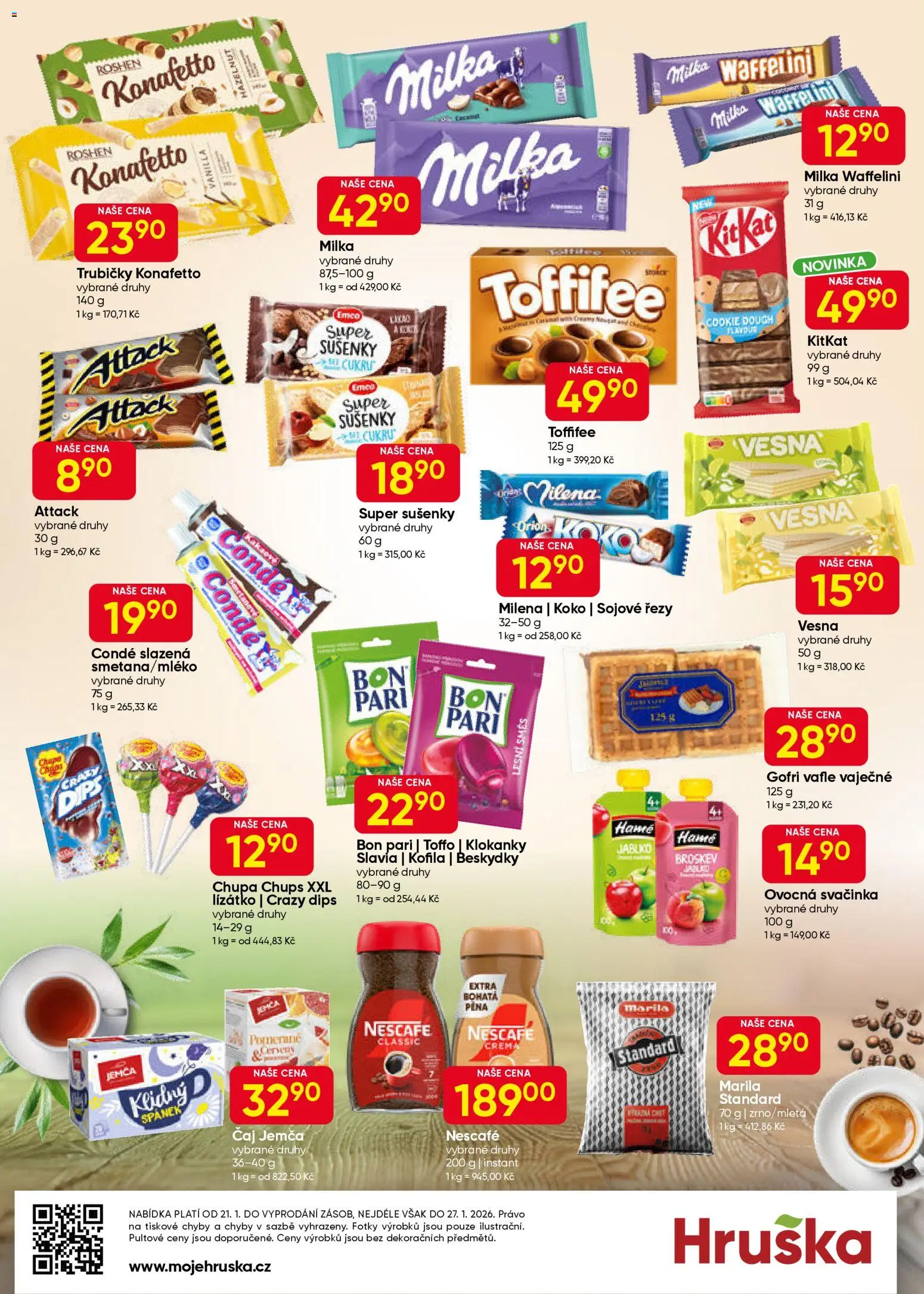 Hruška leták od 21.01.2026 | Strana: 10 | Produkty: Milka, Čaj, Nescafé, Kakao