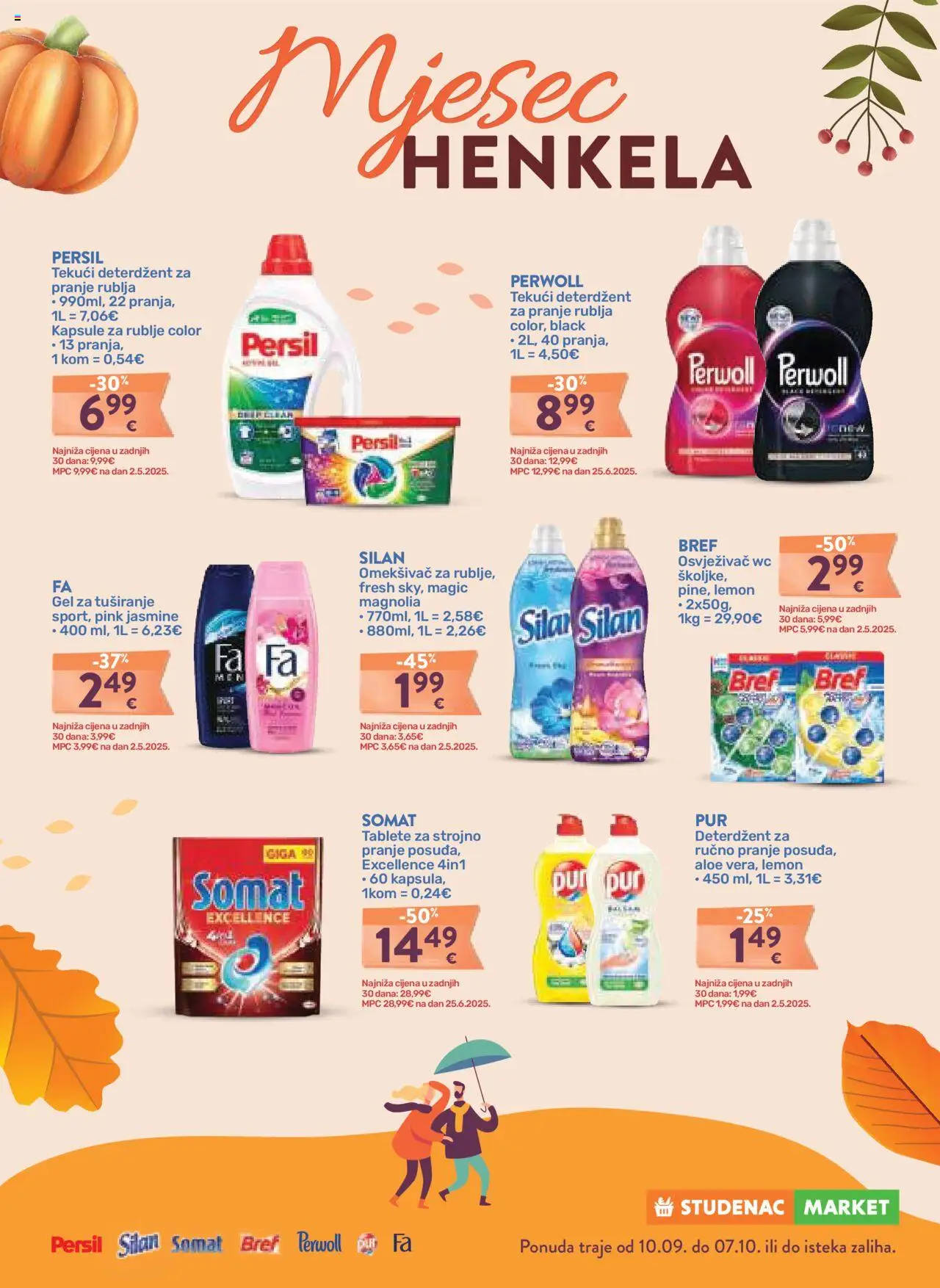 Studenac katalog | vrijedi od 10.09.2025 | Stranica: 47 | Proizvodi: Omekšivač, Deterdžent, Tekući deterdžent, Perwoll
