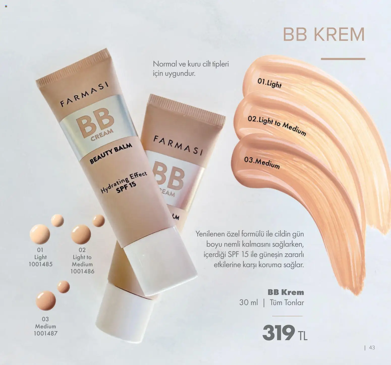 Farmasi Katalog - 01.01.2026 tarihinden itibaren geçerlidir | Sayfa: 43 | Ürünler: Krem, BB krem