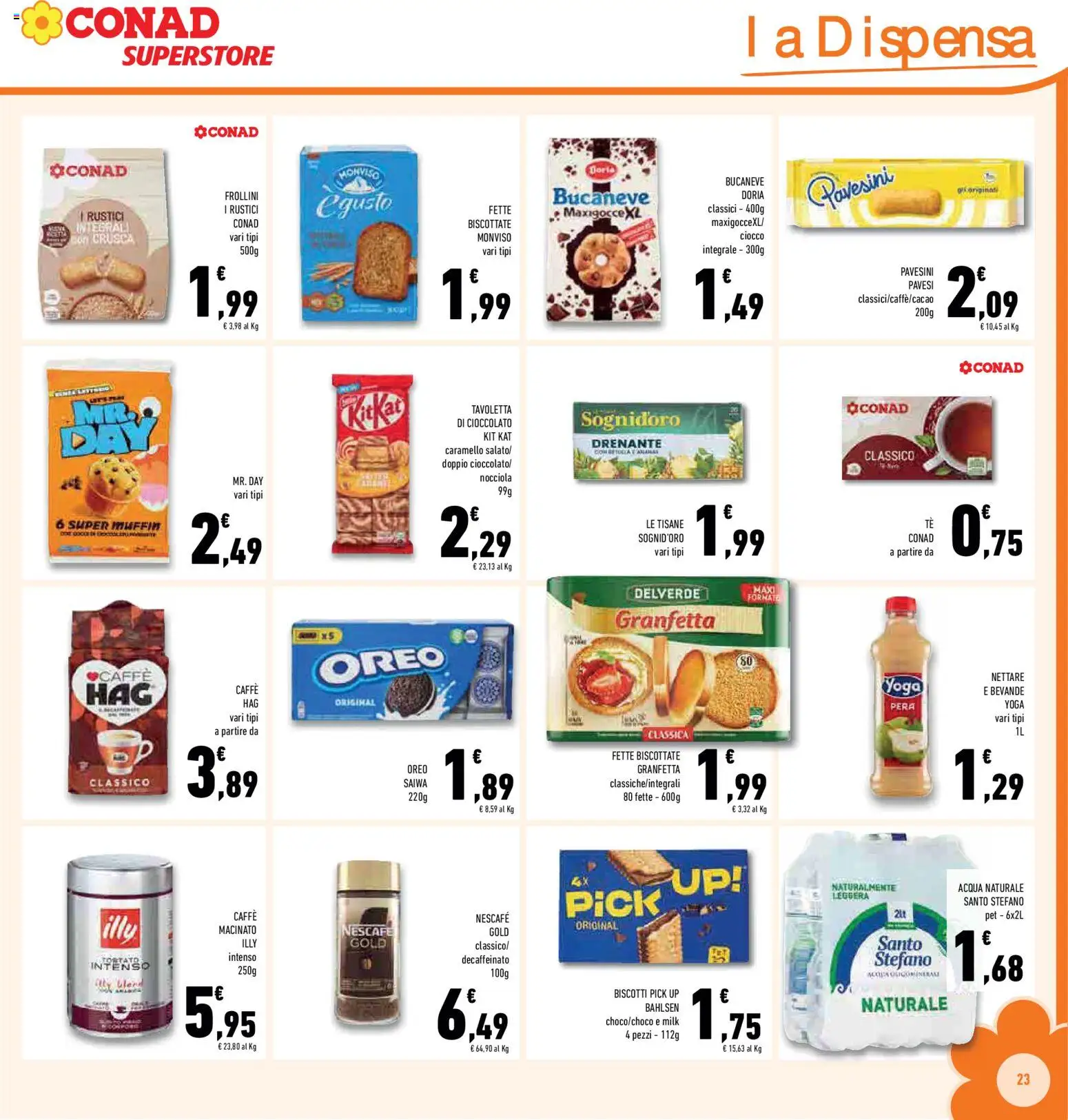 Volantino Conad del 11.03.2026 | Pagina: 23 | Prodotti: Acqua, Muffin, Rustici, Macinato