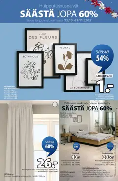 JYSK-mainoslehti voimassa 23.10.2025 alkaen | Sivu: 3 | Tuotteet: Verho, Yöpöytä