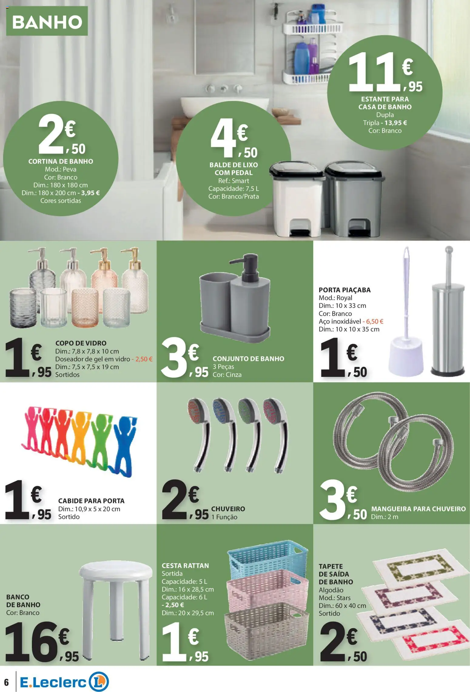 E.Leclerc Não Alimentar │ válido de 12.02.2026 | Página: 6 | Produtos: Balde, Banco, Algodão, Mangueira