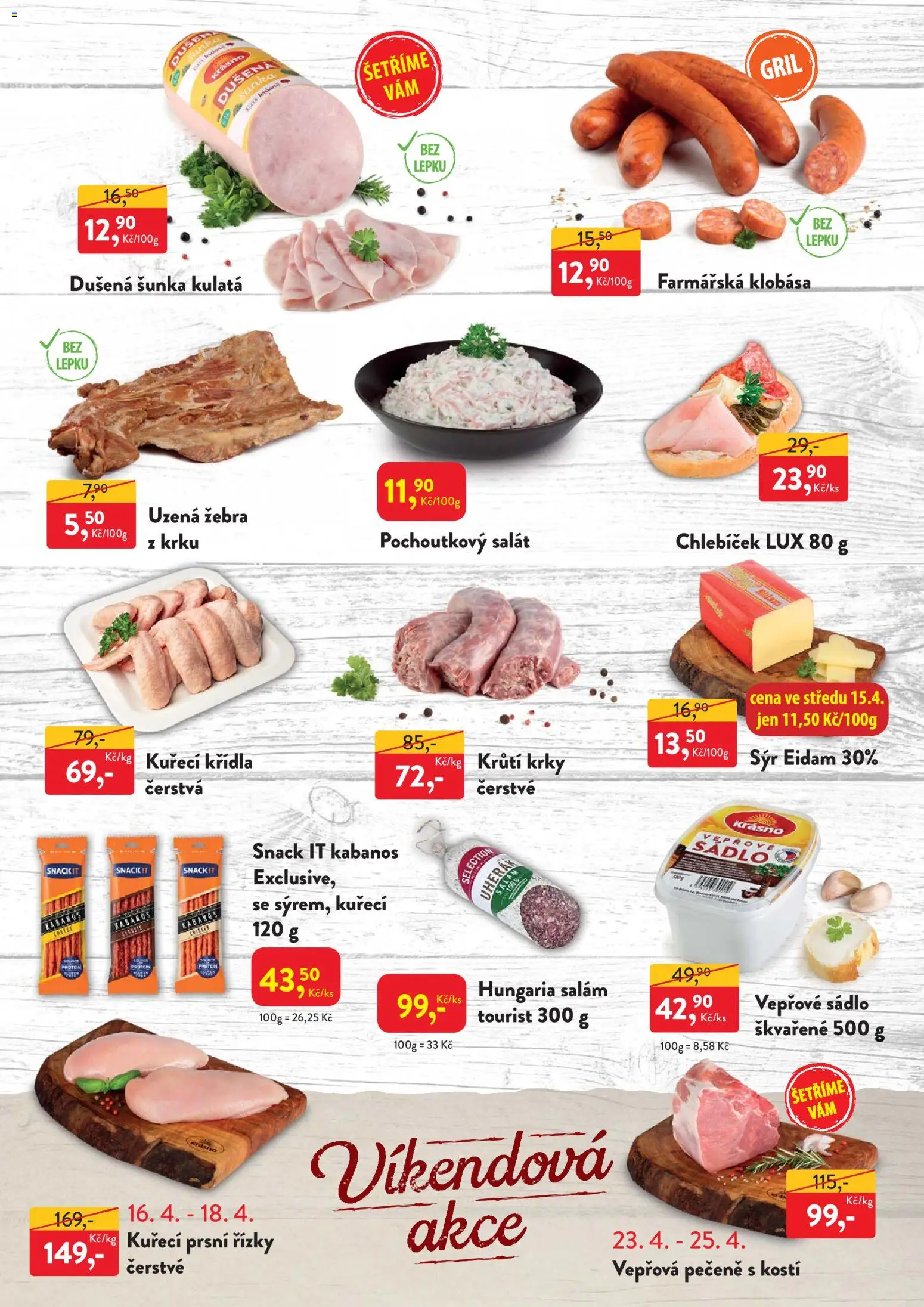 MP Krásno leták od 13.04.2026 | Strana: 4 | Produkty: Sýr, Salám, Uzená žebra, Kuřecí Křídla