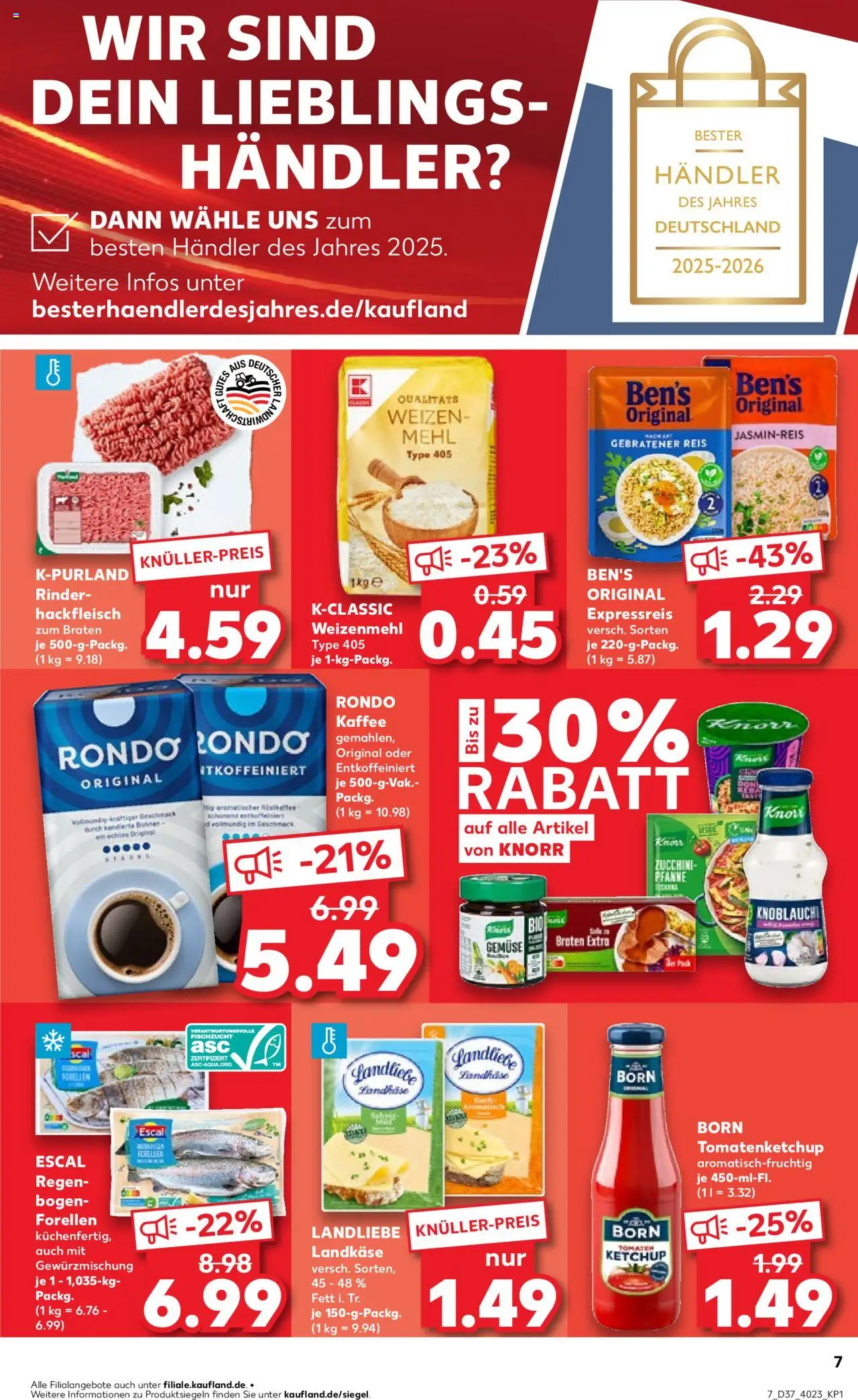 Kaufland prospekt Rostock	 – gültig ab 11.09.2025 | Seite: 7 | Produkte: Kaffee, Weizenmehl, Ketchup, Hackfleisch