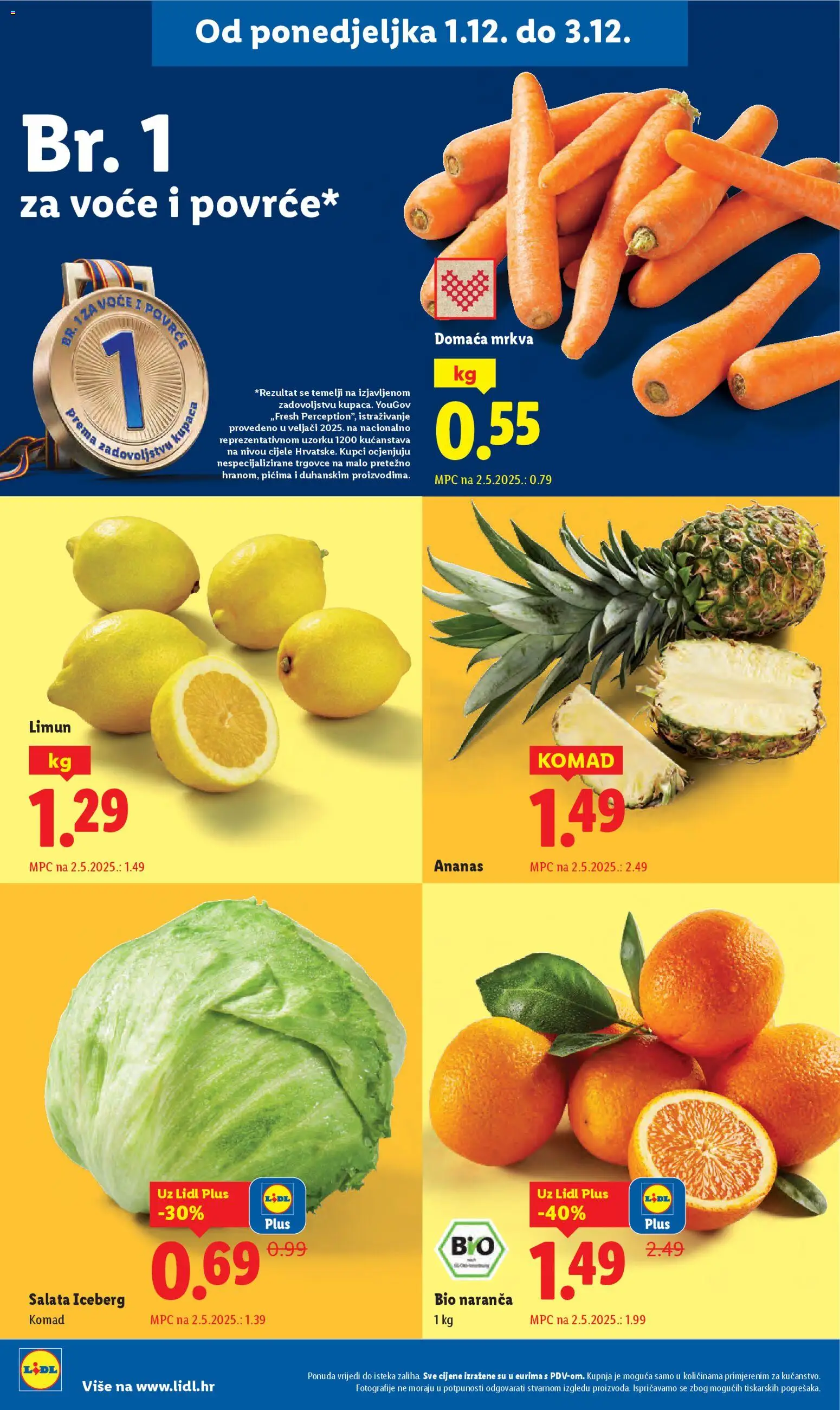 Lidl katalog | vrijedi od 01.12.2025 | Stranica: 2 | Proizvodi: Ananas, Mrkva, Salata, Povrće