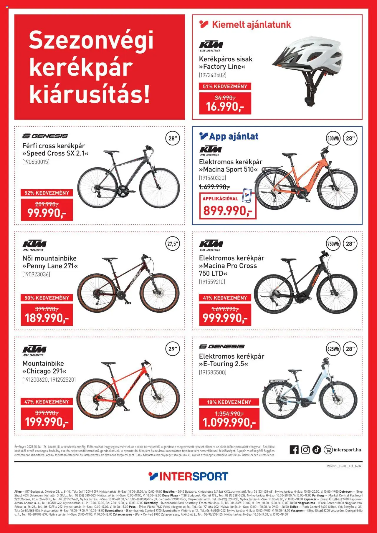 Intersport akciós ujság - amely érvényes a következő dátumtól: 14.10.2025 | Oldal: 6 | Termékek: Elektromos kerékpár, Kerékpár