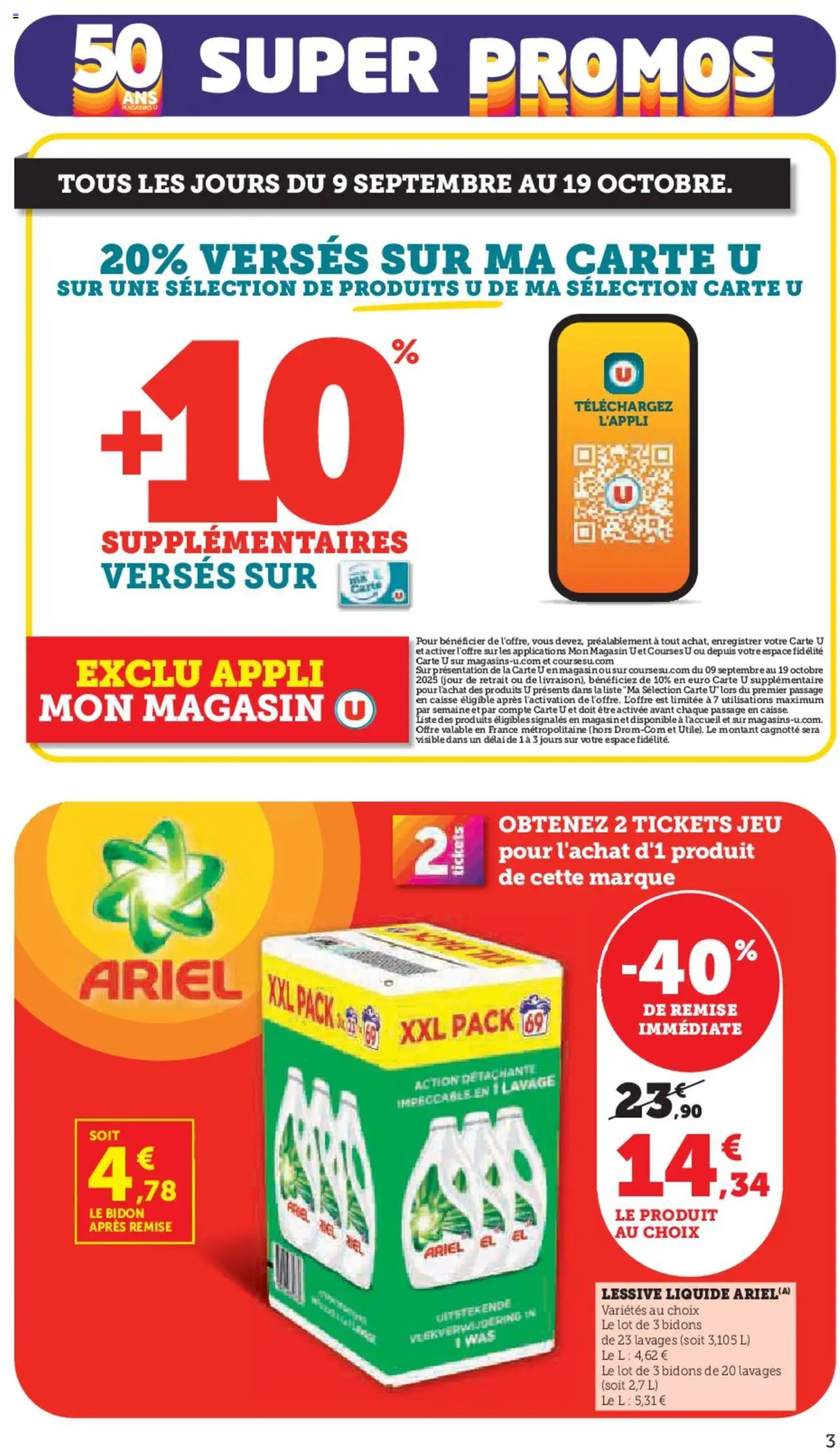 {H1} | Page: 3 | Produits: Ariel, Lessive Liquide, Lessive