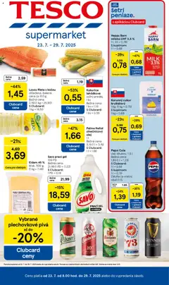 Tesco Supermarket - leták │ platný od 23.07.2025 | Strana: 1