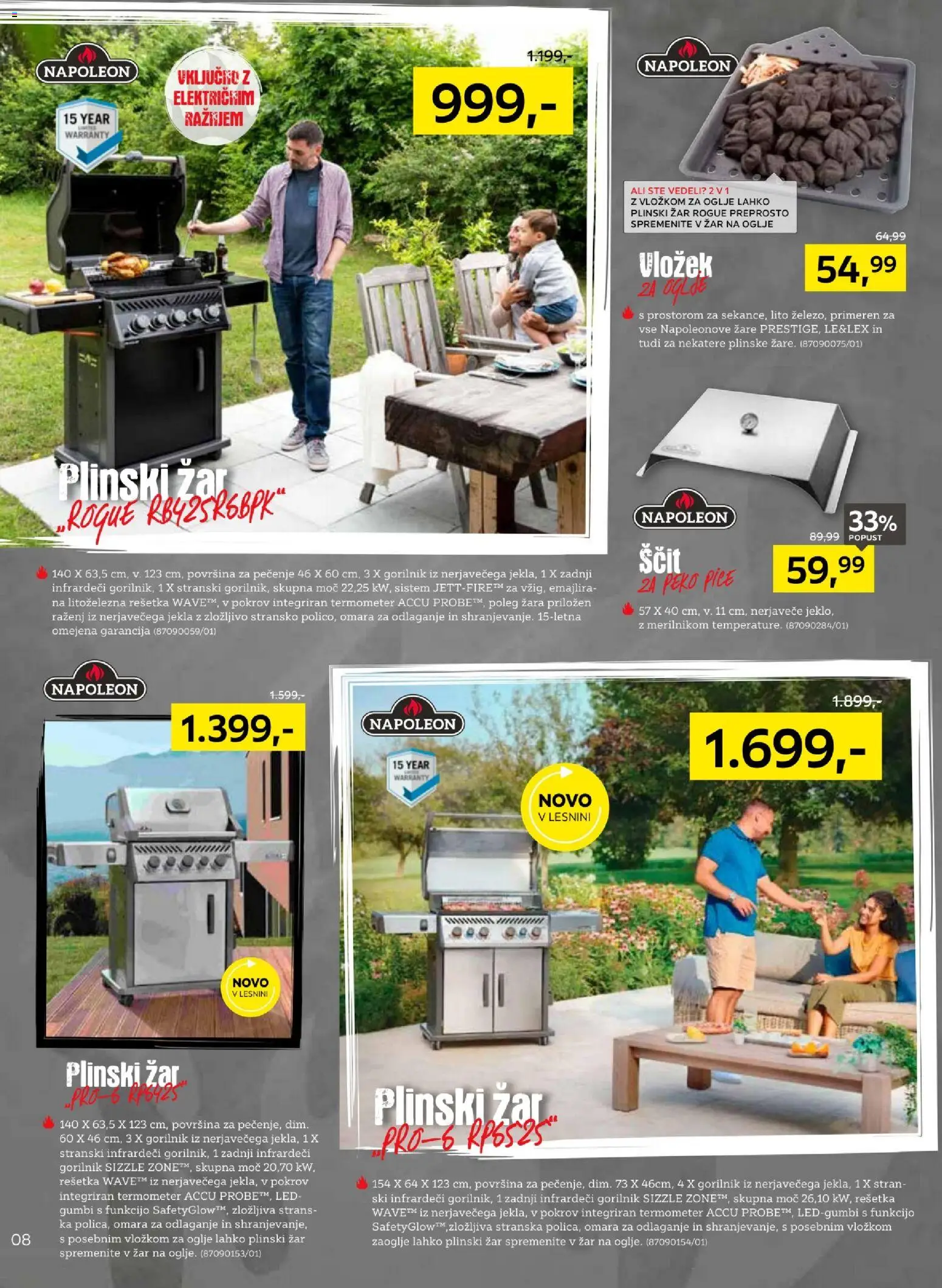 Novi XXXL Lesnina katalog ponudbe – veljaven od 07.04.2026 | Stran: 8 | Izdelki: Plinski žar, Zar, Termometer, Omara