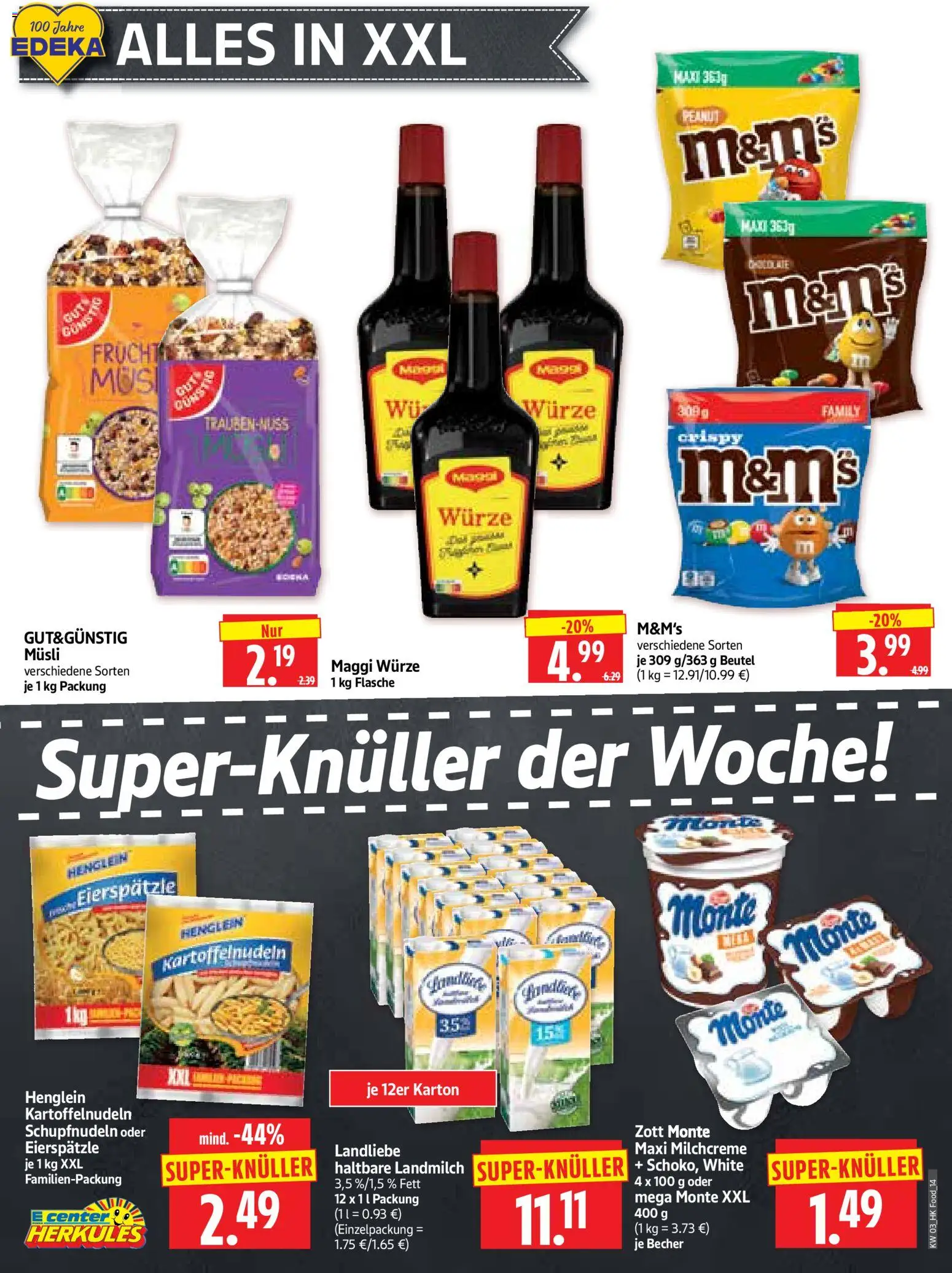 HERKULES Prospekt 	 – gültig ab 12.01.2026 | Seite: 14 | Produkte: Musli, Maggi, M&M's
