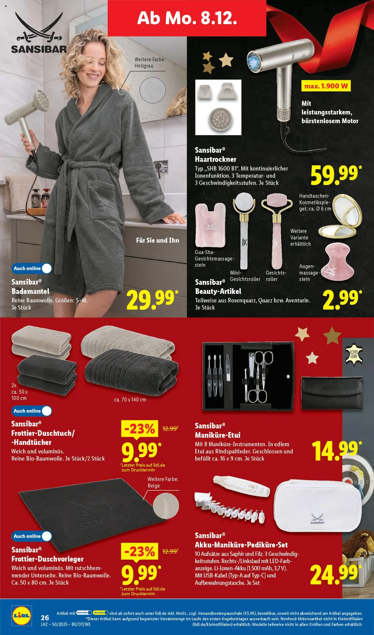 Lidl Prospekt Zossen – gültig ab 08.12.2025 | Seite: 42 | Produkte: Haartrockner, Bademantel