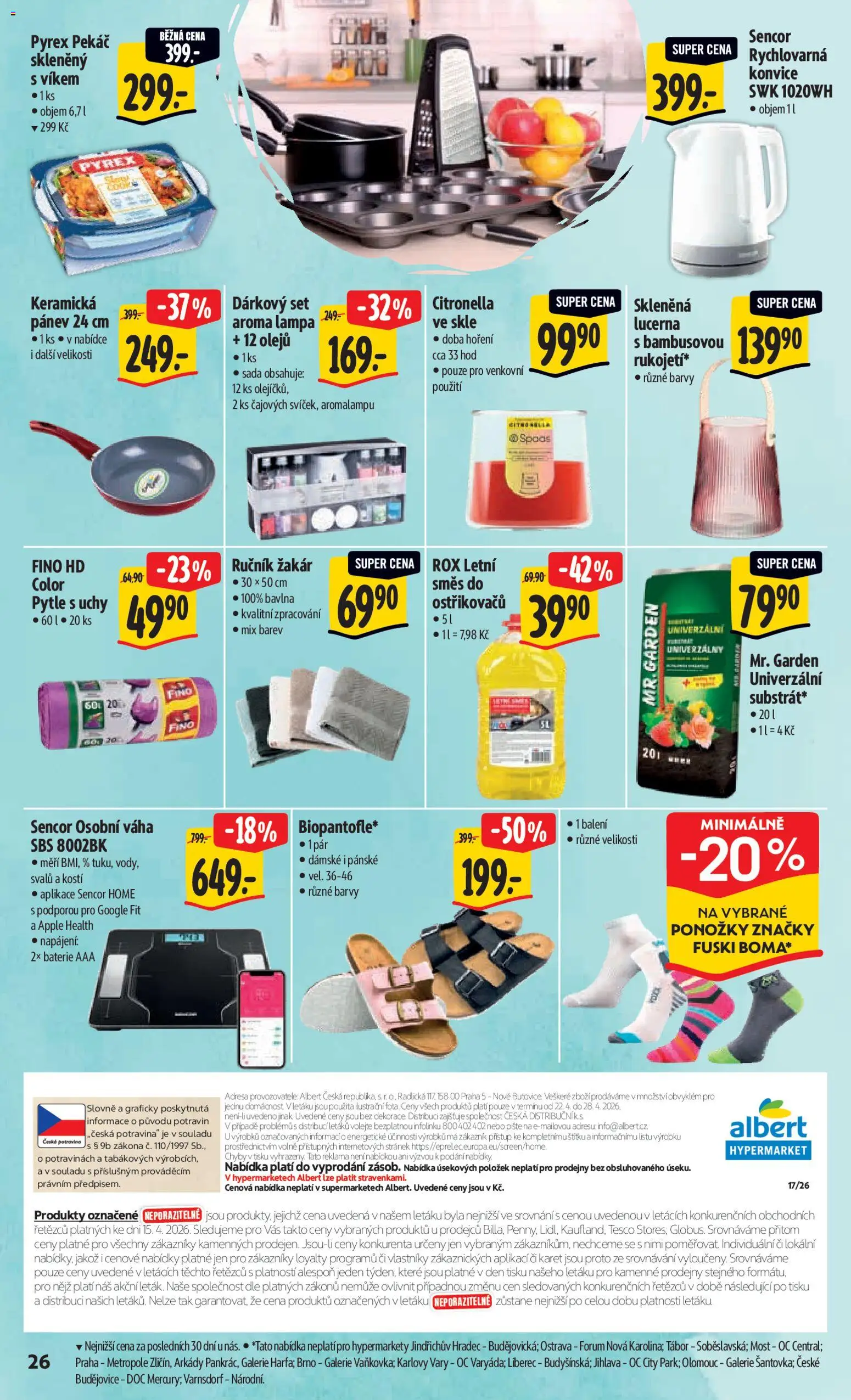 Albert leták - Hypermarket od 22.04.2026 | Strana: 34 | Produkty: Pekáč, Osobní váha, Váha, Konvice
