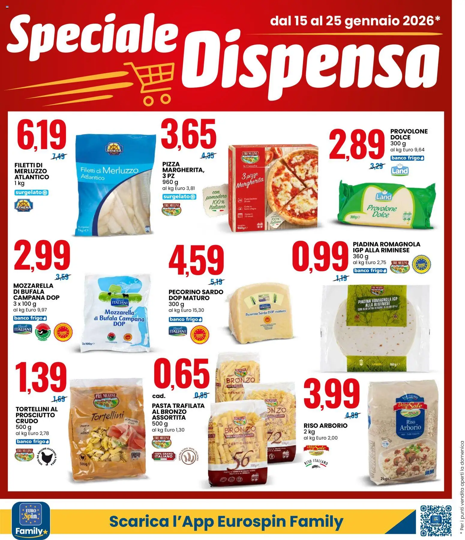Volantino Eurospin del 15.01.2026 | Pagina: 2 | Prodotti: Pizza, Riso, Pomodoro, Olio