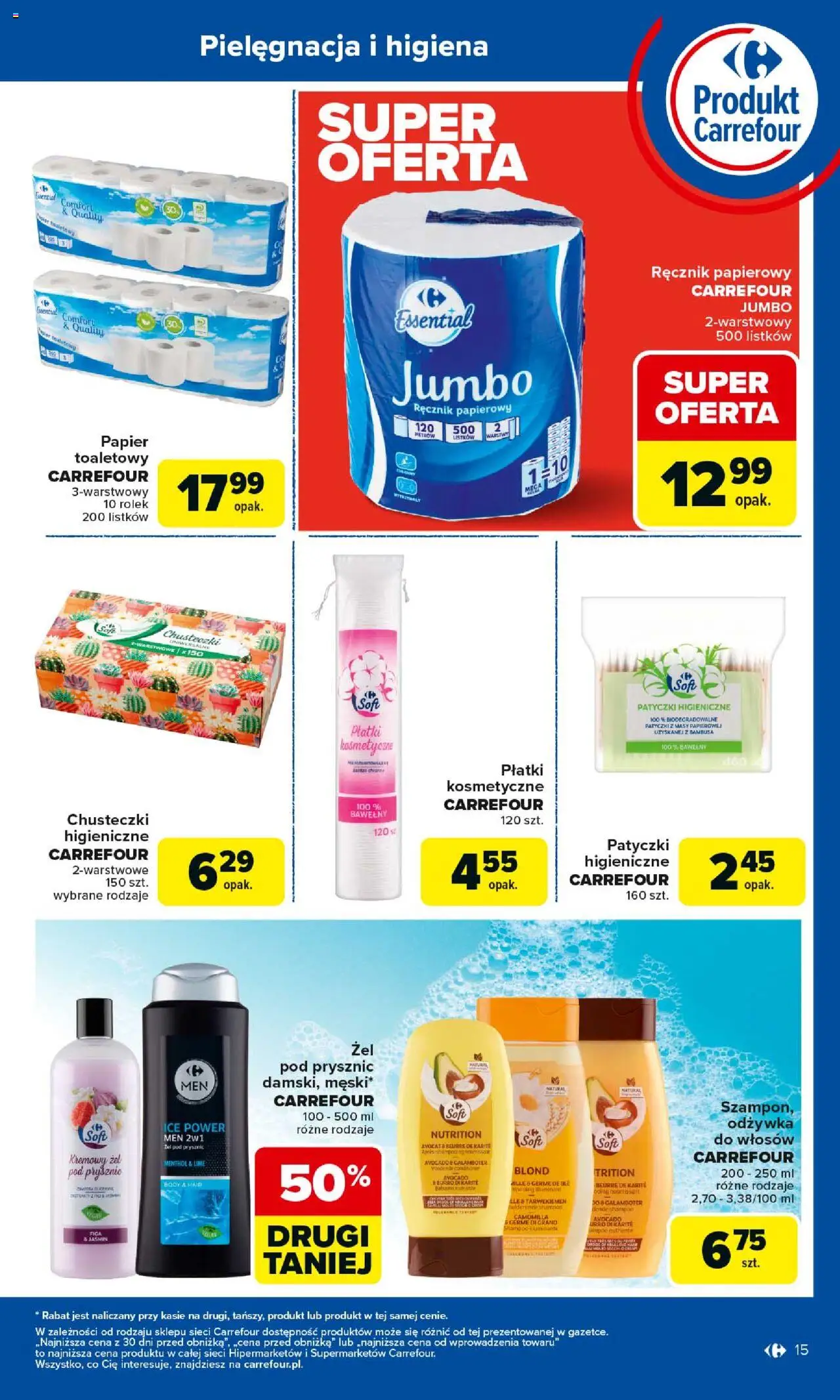 Carrefour Gazetka - Produkt Carrefour od 25.08.2025 | Strona: 15 | Produkty: Prysznic, Odżywka, Płatki kosmetyczne, Płatki