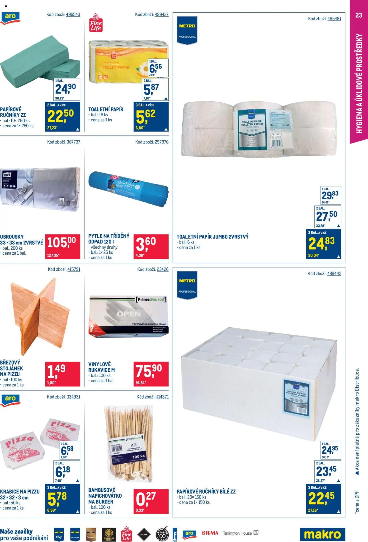 Makro leták - Gastronomie od 11.02.2026 | Strana: 23 | Produkty: Burger, Toaletní papír, Ručníky, Krabice