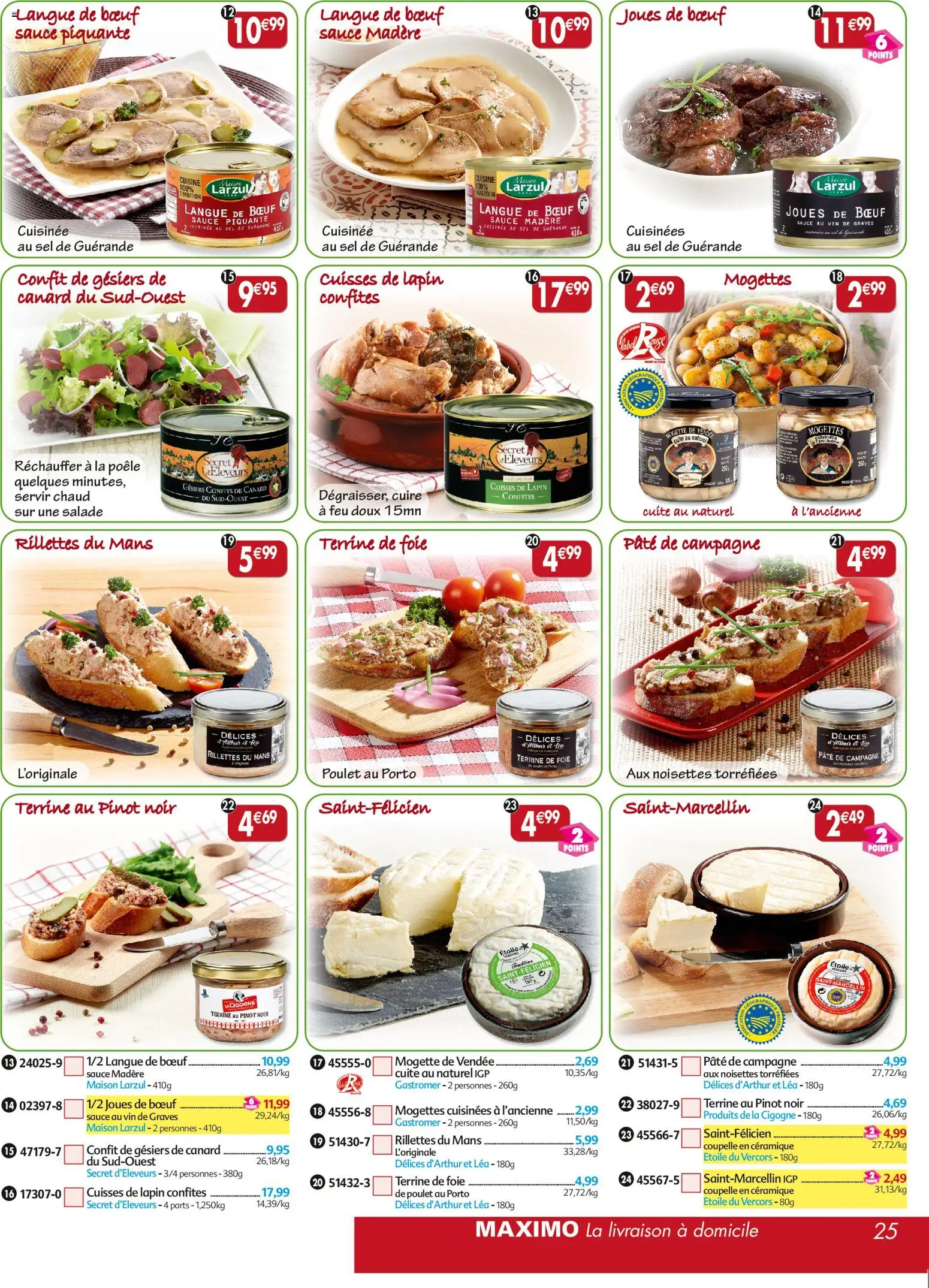 {H1} | Page: 25 | Produits: Salade, Poêle, Noisettes, Vin