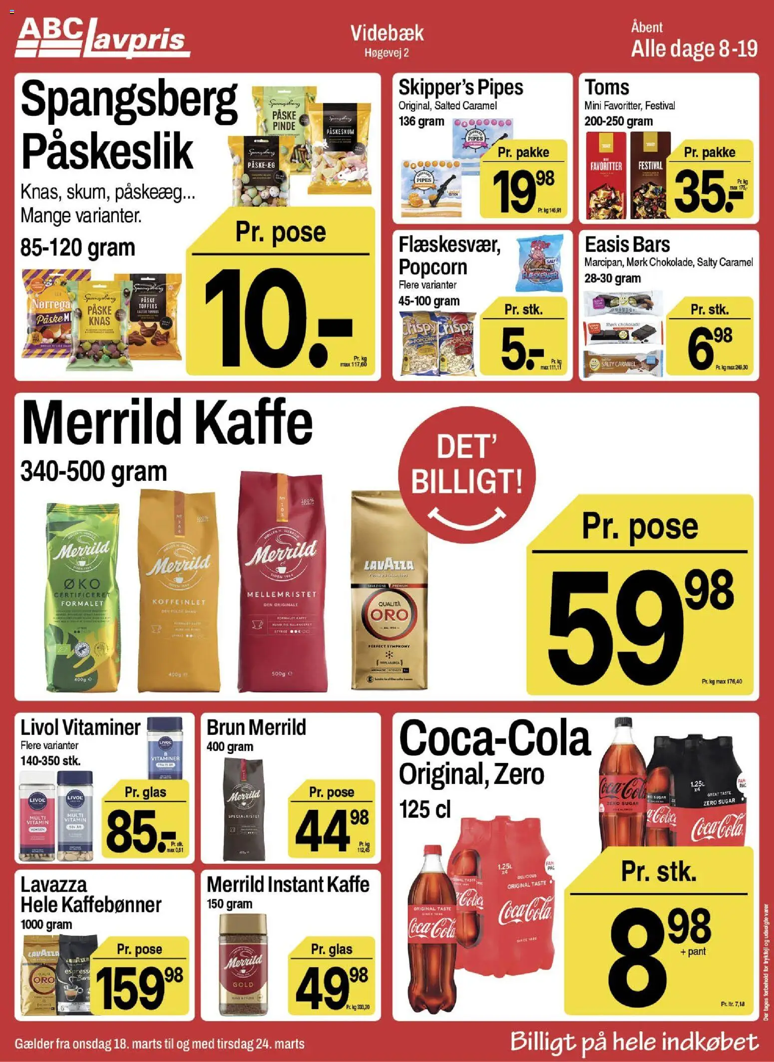 Abc Lavpris tilbudsavis – gyldig fra 18.03.2026 | Side: 7 | Produkter: Kaffe, Chokolade, Popcorn, Instant Kaffe