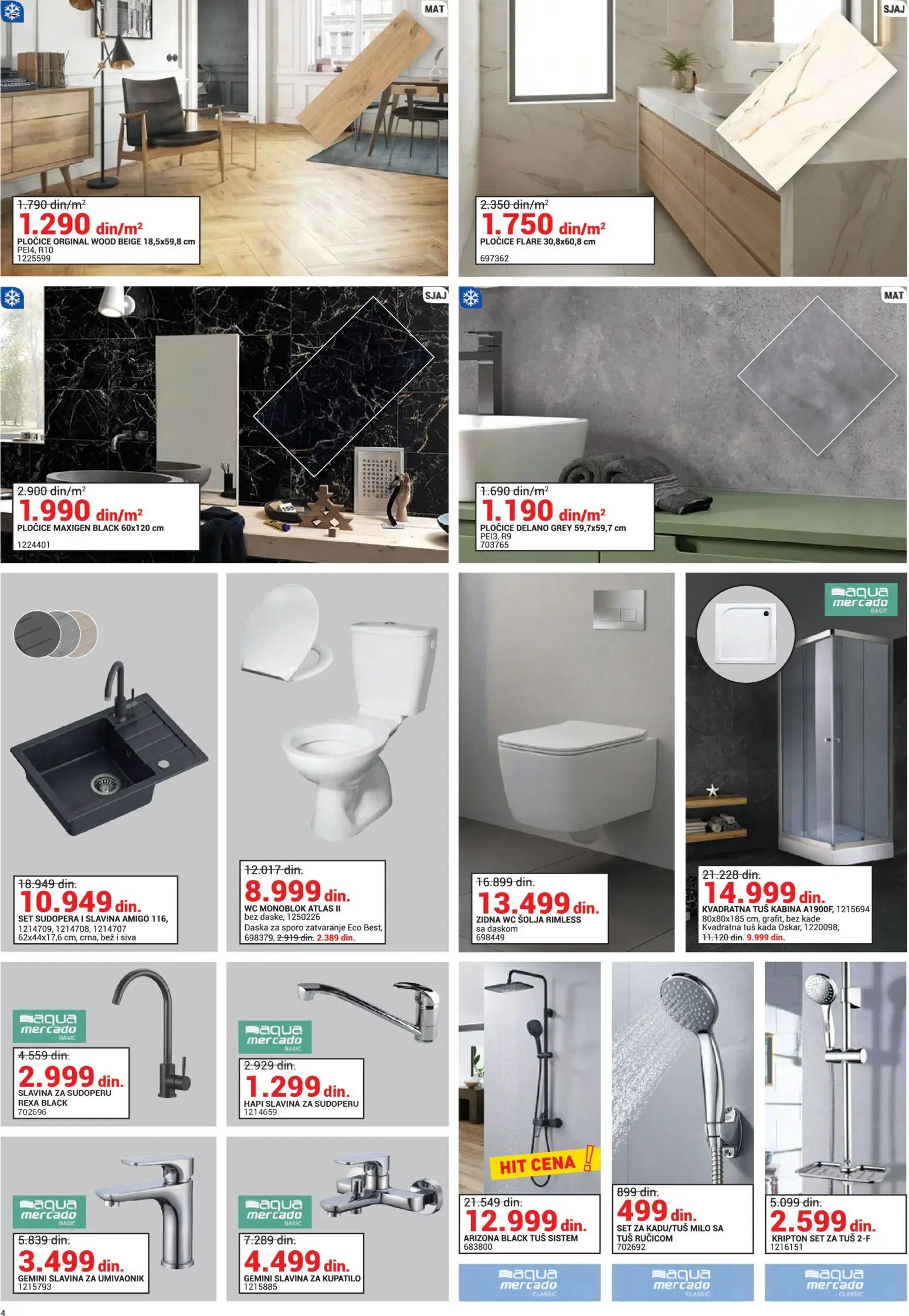 Emmezeta katalog - važi od 01.02.2026 | Strana: 4 | Proizvode: Wc, Kupatilo, Tuš, Šolja