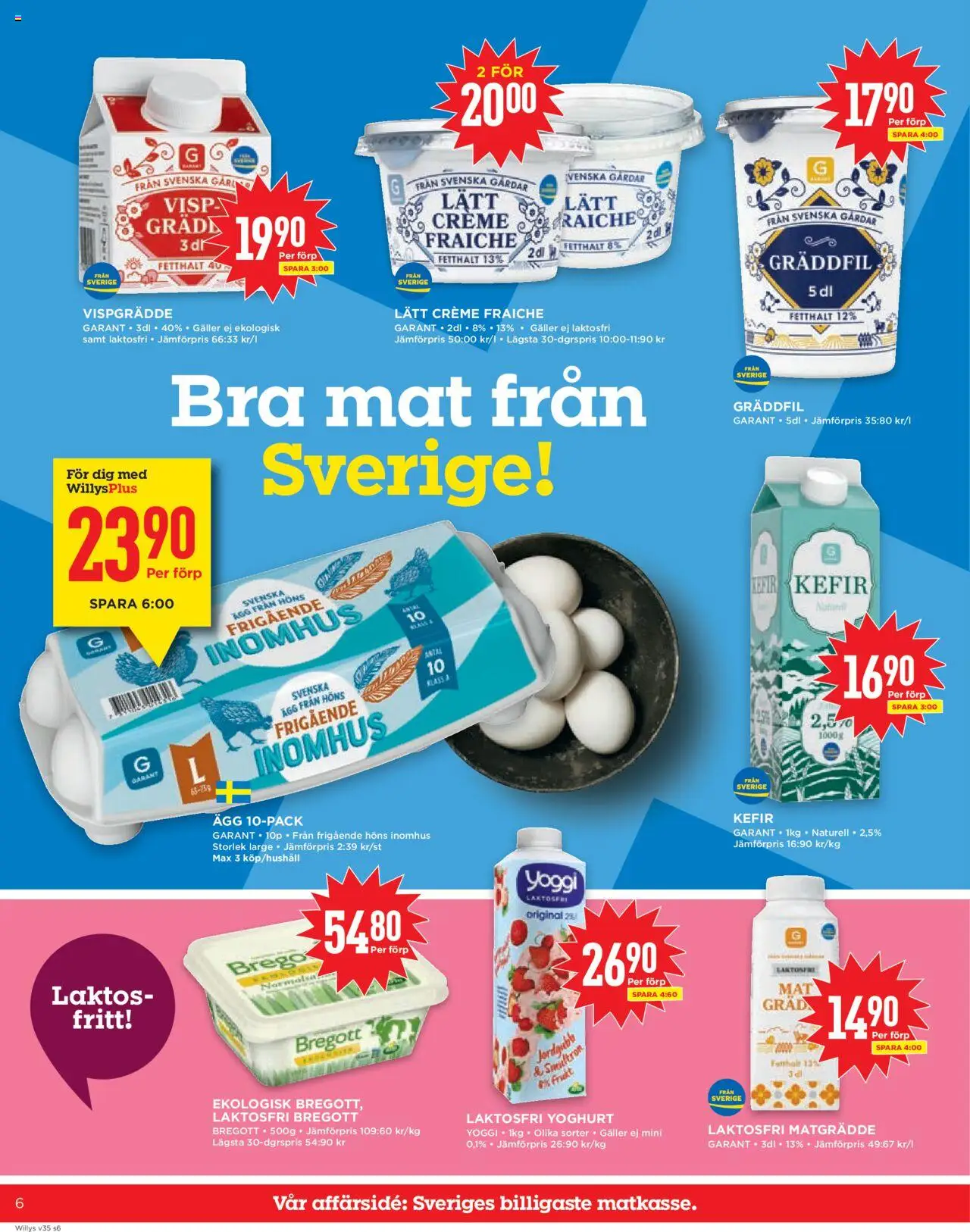 Willys reklamblad aktuell från 25.08.2025 | Sida: 6 | Produkter: Visp, Bregott, Creme fraiche, Gräddfil
