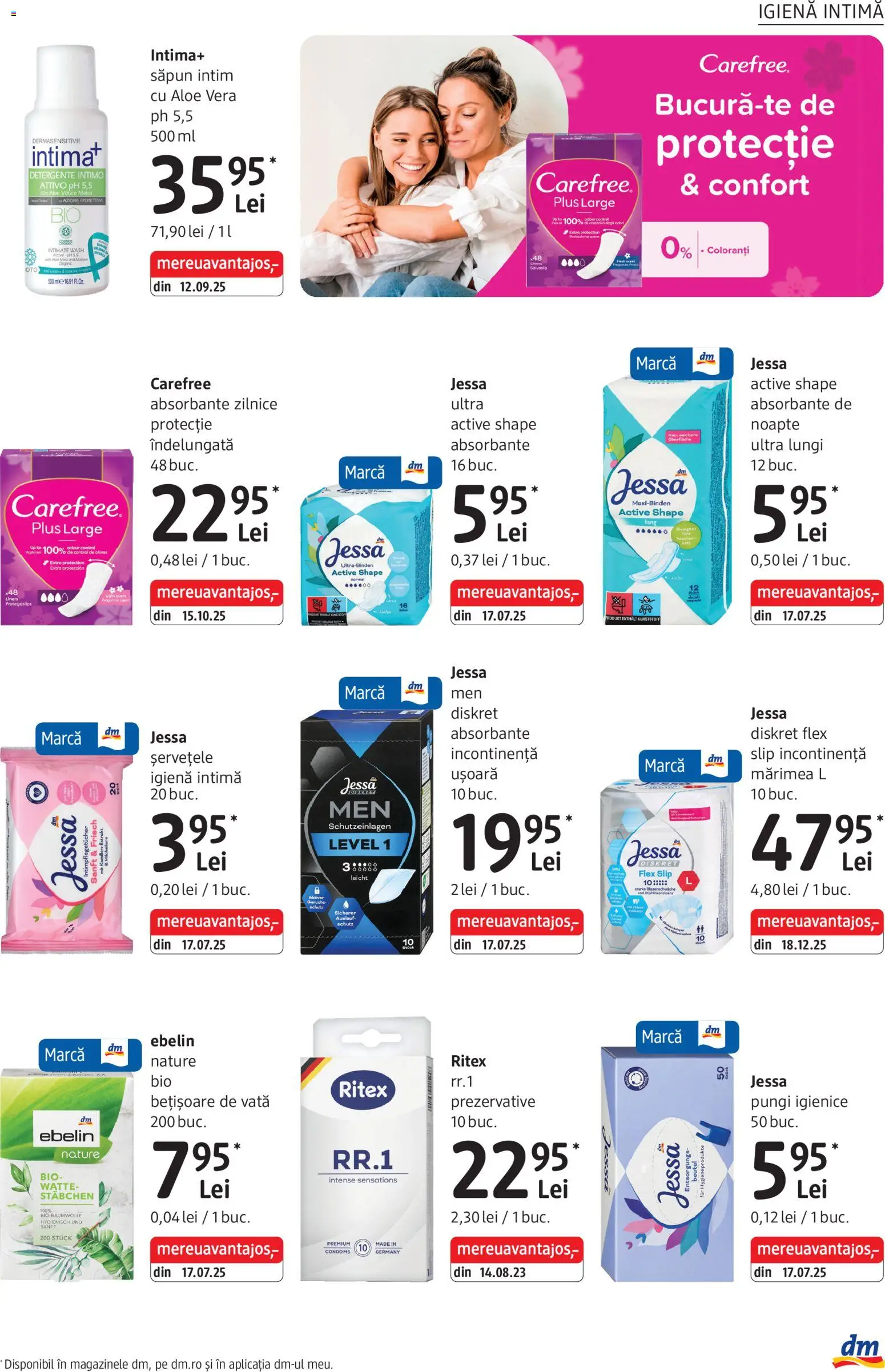 Noul catalog DM drogeriemarkt – valabil de la 05.03.2026 | Pagină: 23 | Produse: Şerit ödül, Aloe vera, Săpun, Absorbante