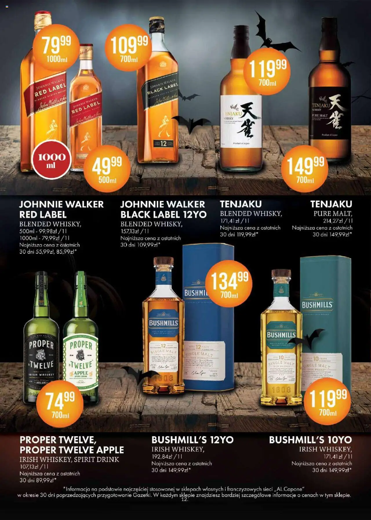 Al.Capone Gazetka od 13.10.2025 | Strona: 12 | Produkty: Red label, Black Label, Whisky