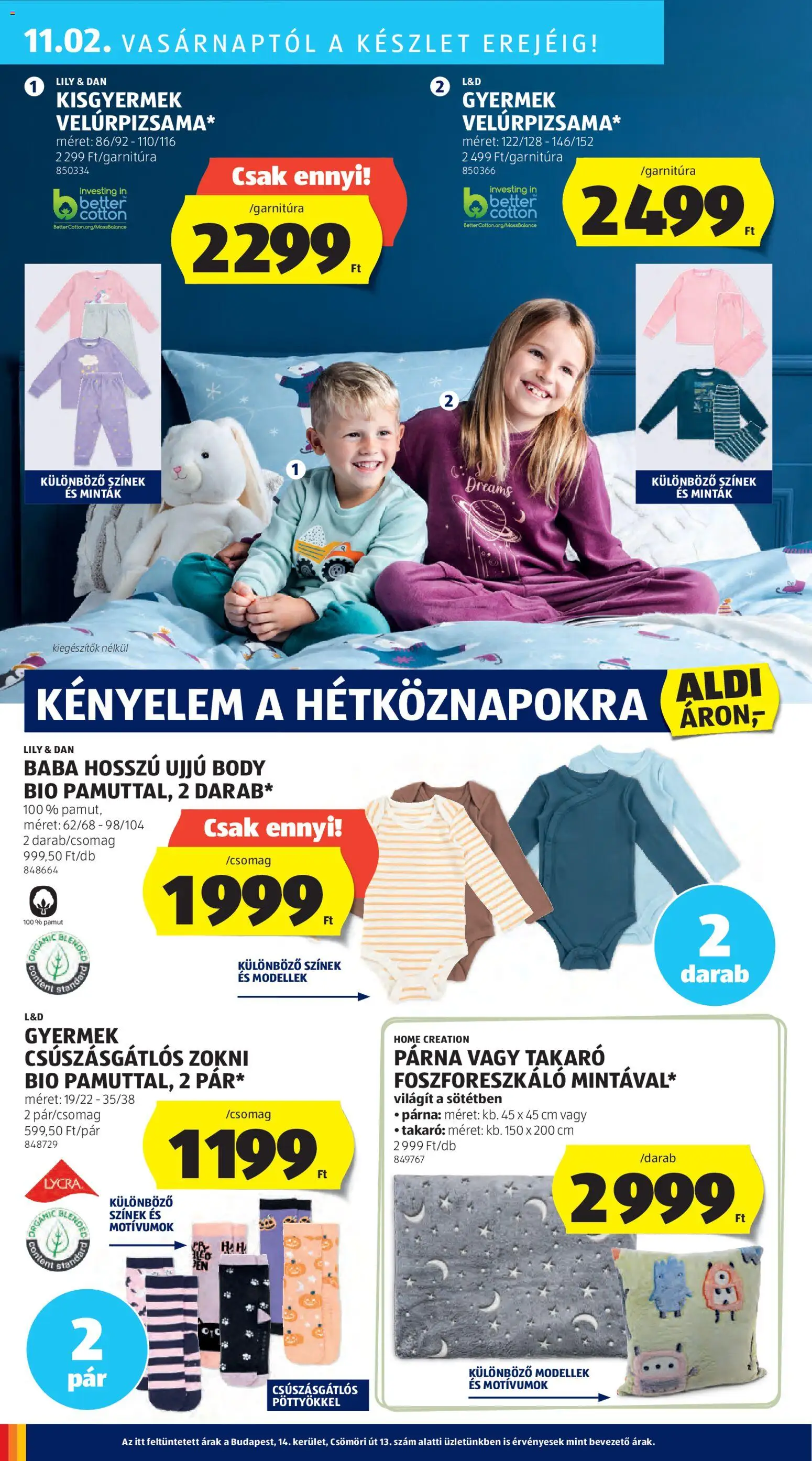 Aldi akciós ujság - amely érvényes a következő dátumtól: 30.10.2025 | Oldal: 42 | Termékek: Body, Párna, Takaró, Zokni