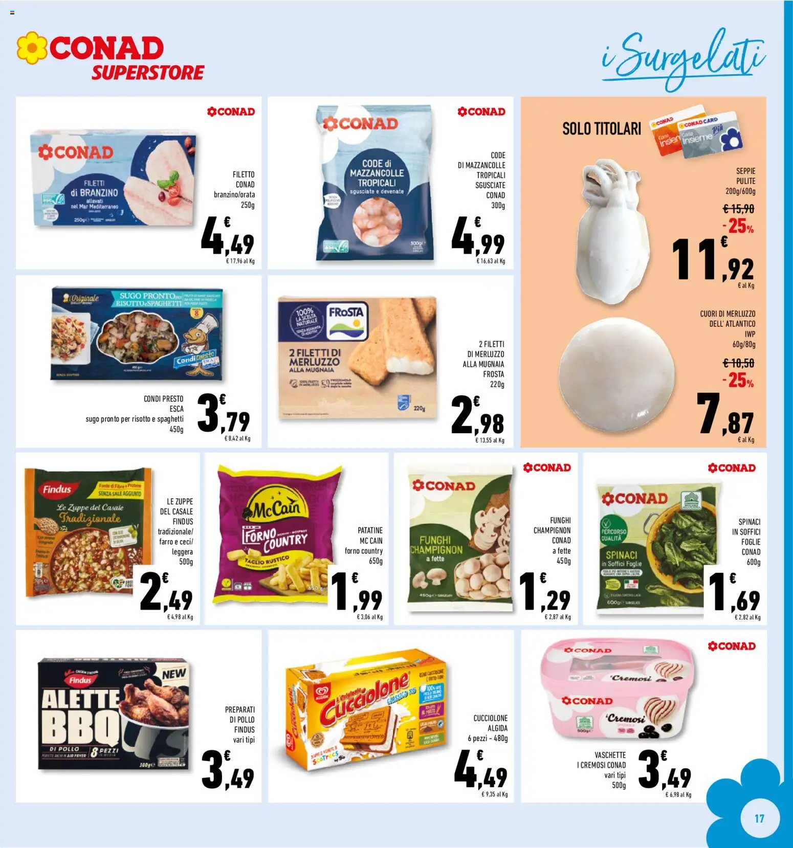 Volantino Conad del 29.01.2026 | Pagina: 17 | Prodotti: Pollo, Spinaci, Forno, Vaschette