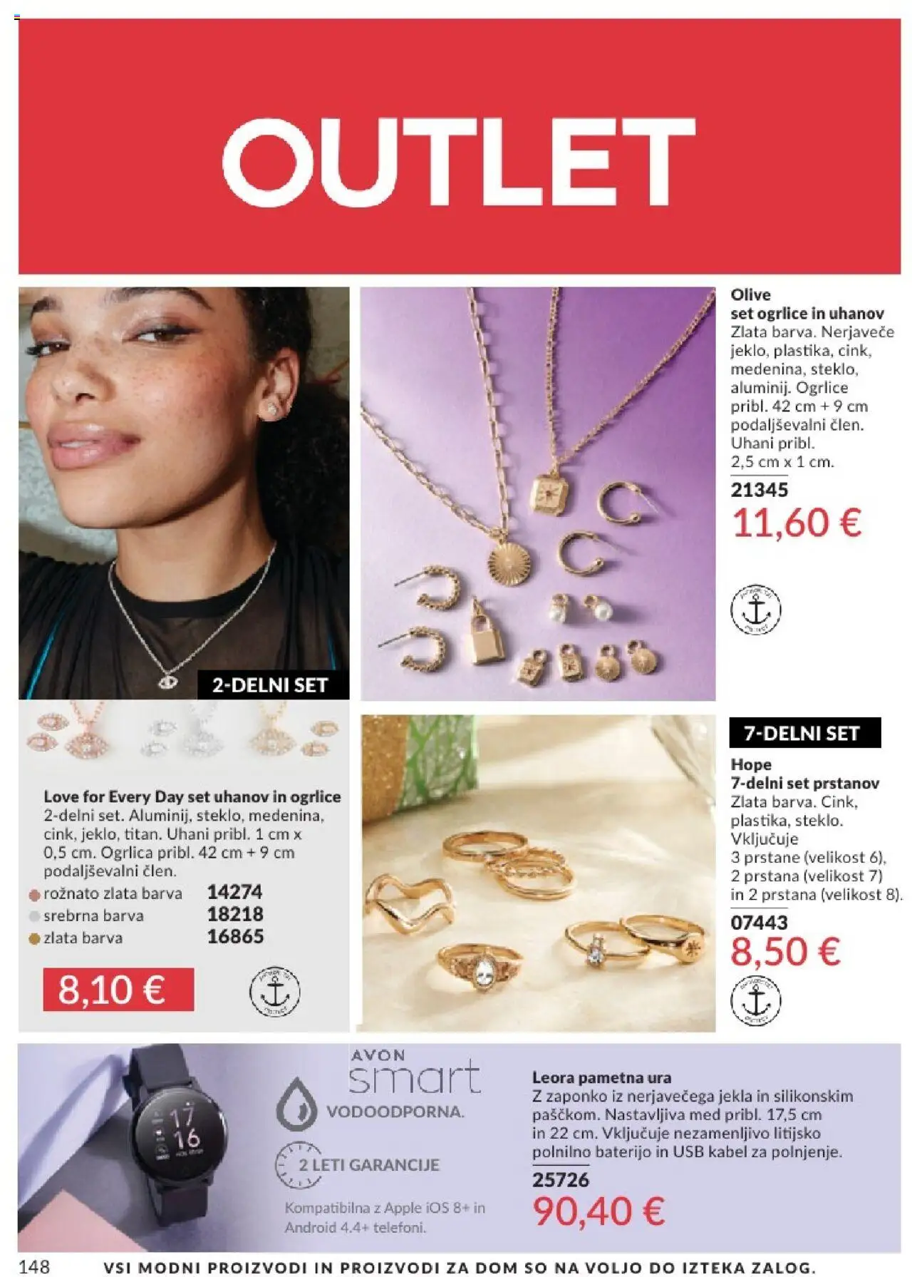 Avon katalog │ velja od 01.07.2025 | Stran: 148 | Izdelki: Kabel, Uhani, Pametna ura, Olive