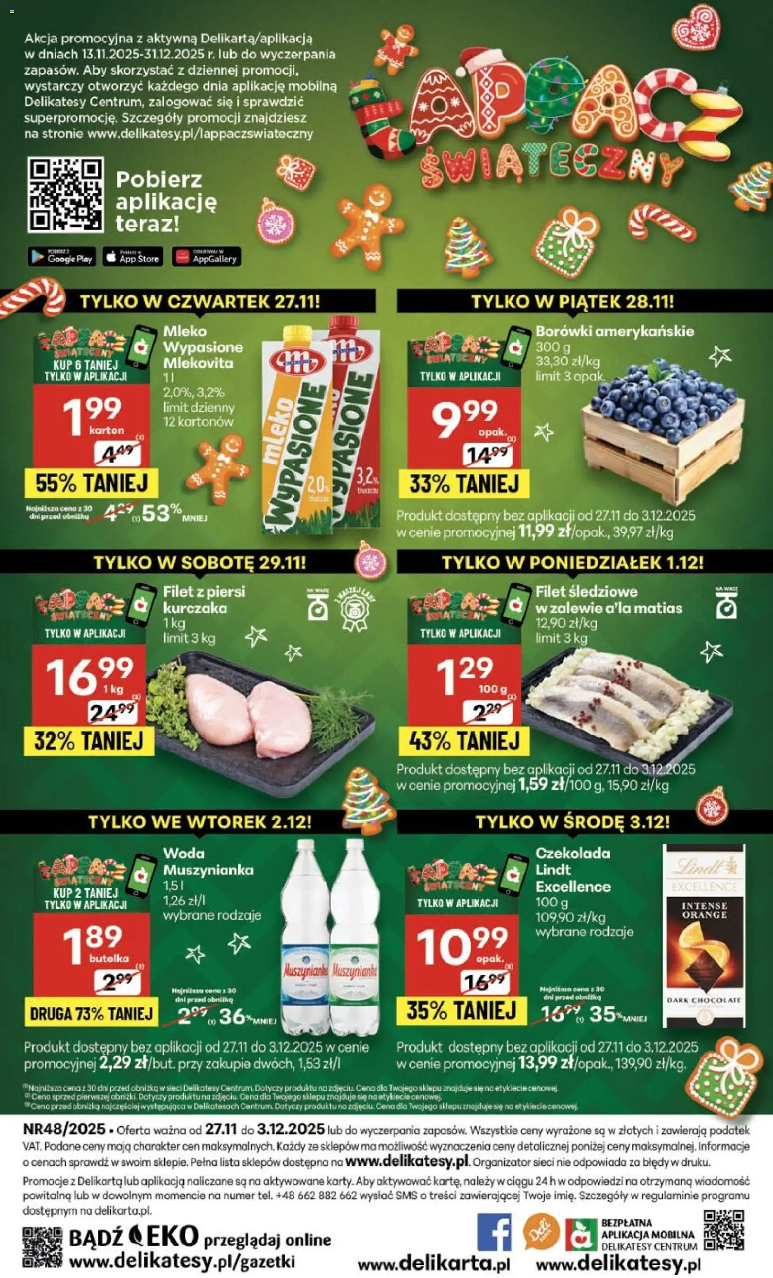 Delikatesy Centrum Black Friday od 27.11.2025 | Strona: 40 | Produkty: Piersi, Muszynianka, Mleko, Woda
