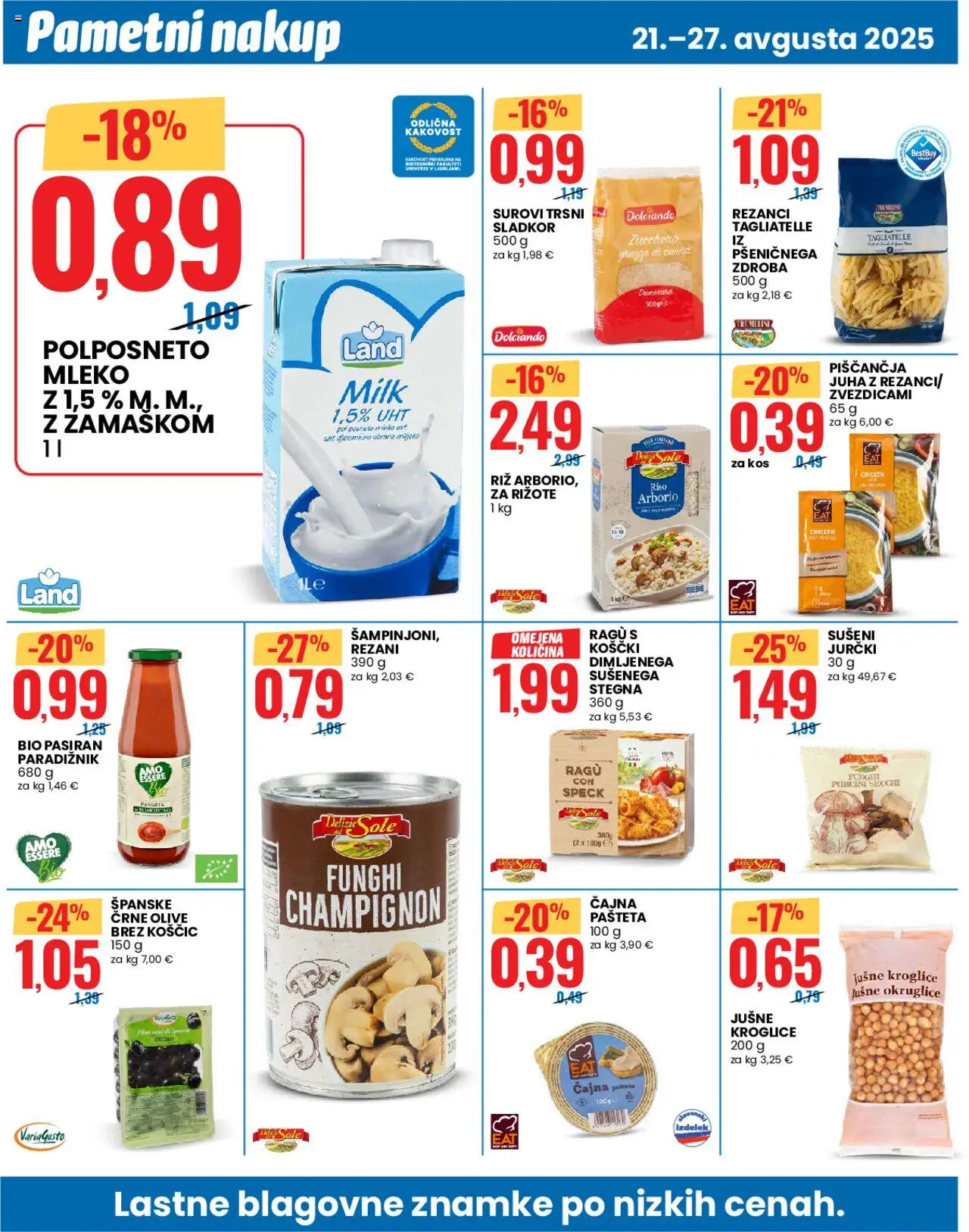 Eurospin - Kranj │ velja od 21.08.2025 | Stran: 8 | Izdelki: Pašteta, Jušne kroglice, Olive, Riz