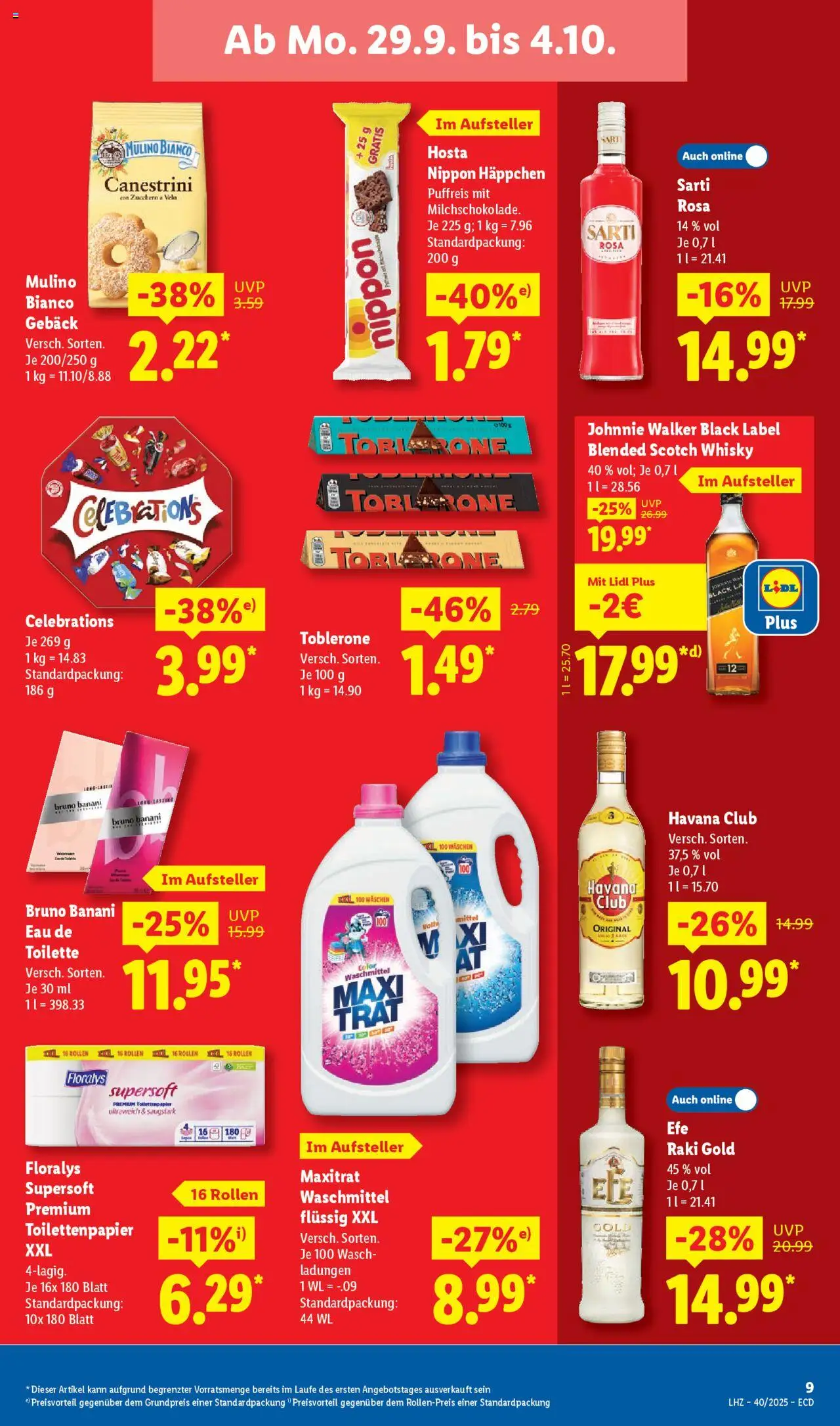 Lidl Prospekt 	 – gültig ab 29.09.2025 | Seite: 15 | Produkte: Havana club, Whisky, Toilette, Toilettenpapier