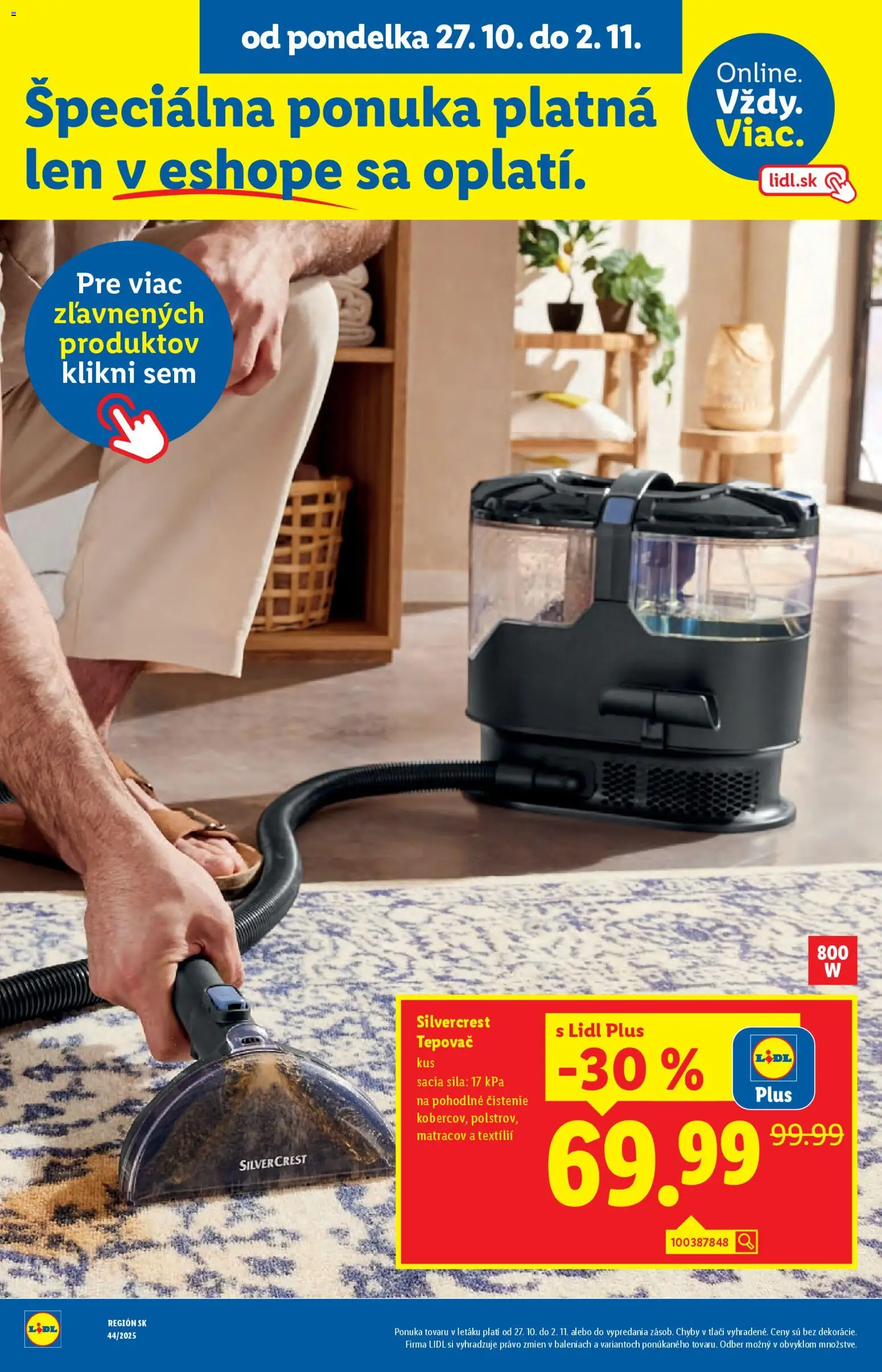 Nové Lidl akcie – leták je platný od 30.10.2025 | Strana: 91 | Produkty: Tepovač