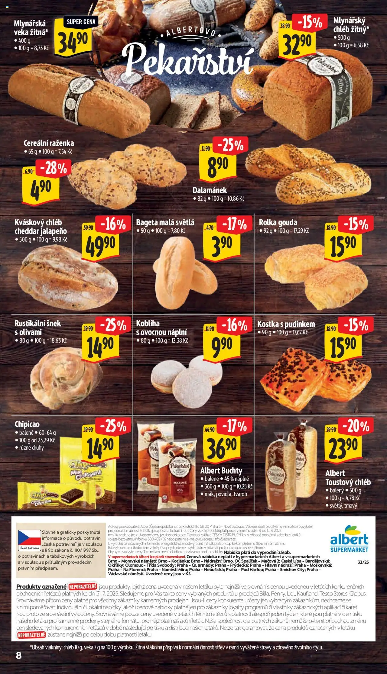 Albert leták - Morava- Supermarket od 06.08.2025 | Strana: 15 | Produkty: Gouda, Kváskový chléb, Tvaroh, Toustový chléb