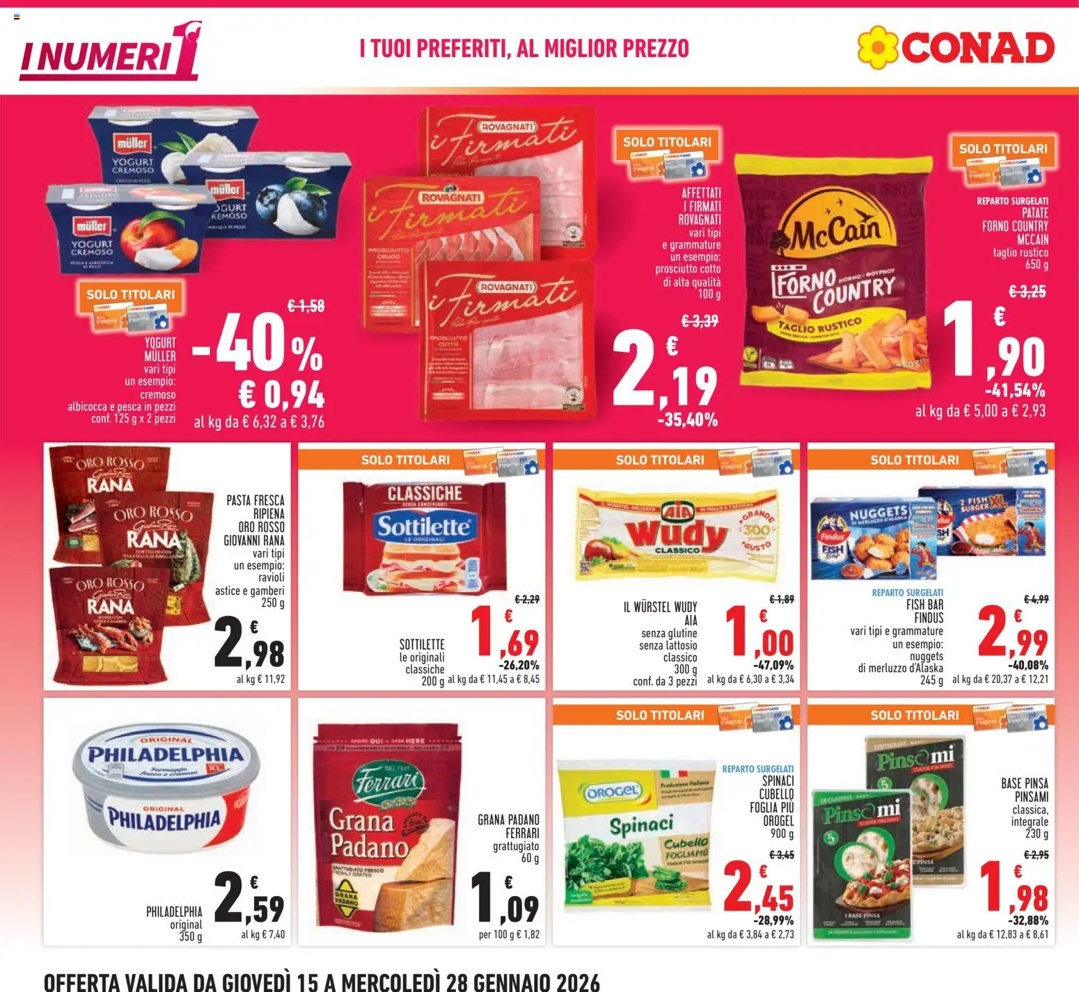 Volantino Conad del 15.01.2026 | Pagina: 2 | Prodotti: Patate, Prosciutto, Pasta, Ravioli