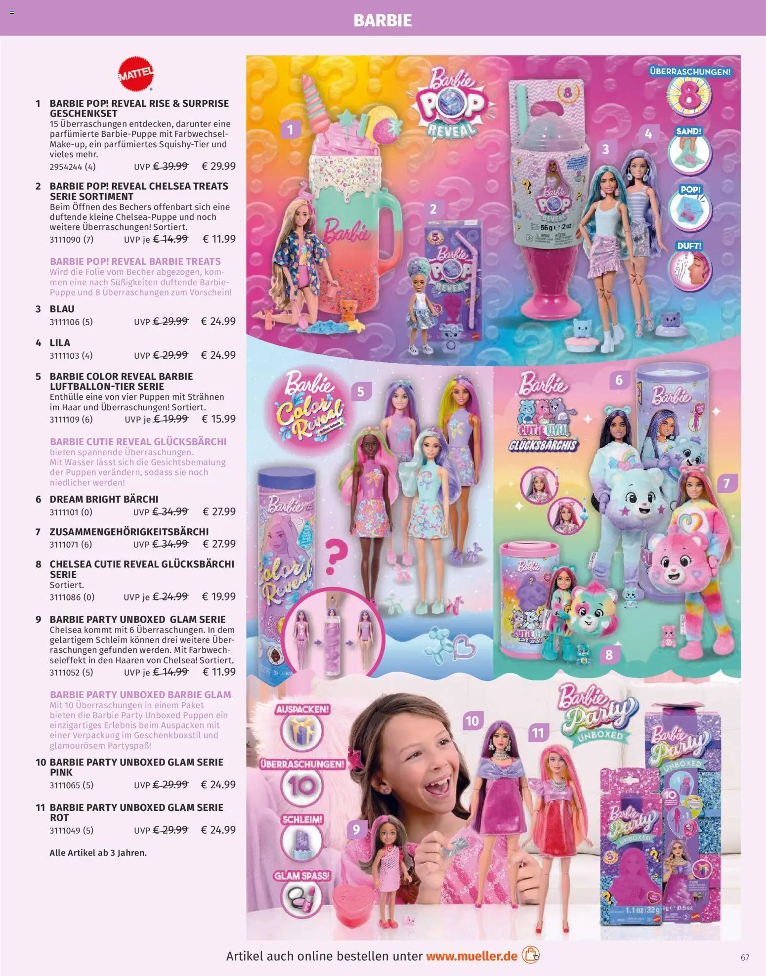 Müller Spielwarenkatalog – gültig ab 27.10.2025 | Seite: 67 | Produkte: Duft, Wasser, Süßigkeiten