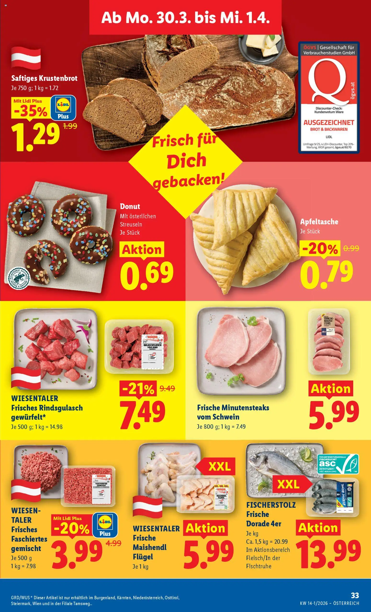 Lidl Flugblatt - Oberpullendorf, Güssing, Oberwart gültig ab 26.03.2026 | Seite: 38 | Produkte: Brot