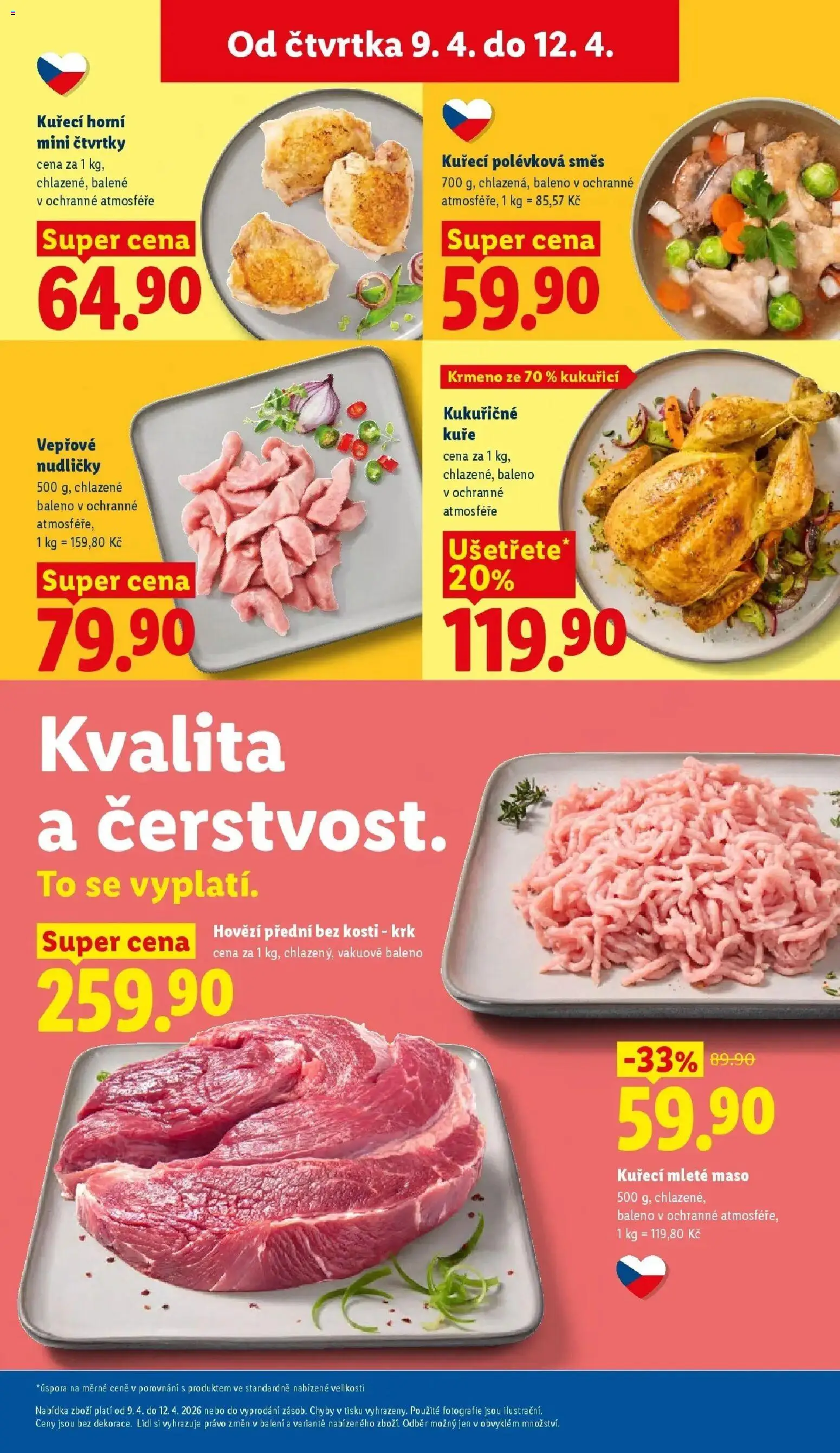 Lidl aktuální leták od 09.04.2026 | Strana: 11 | Produkty: Hovězí, Kuřecí mleté maso, Mleté maso, Maso
