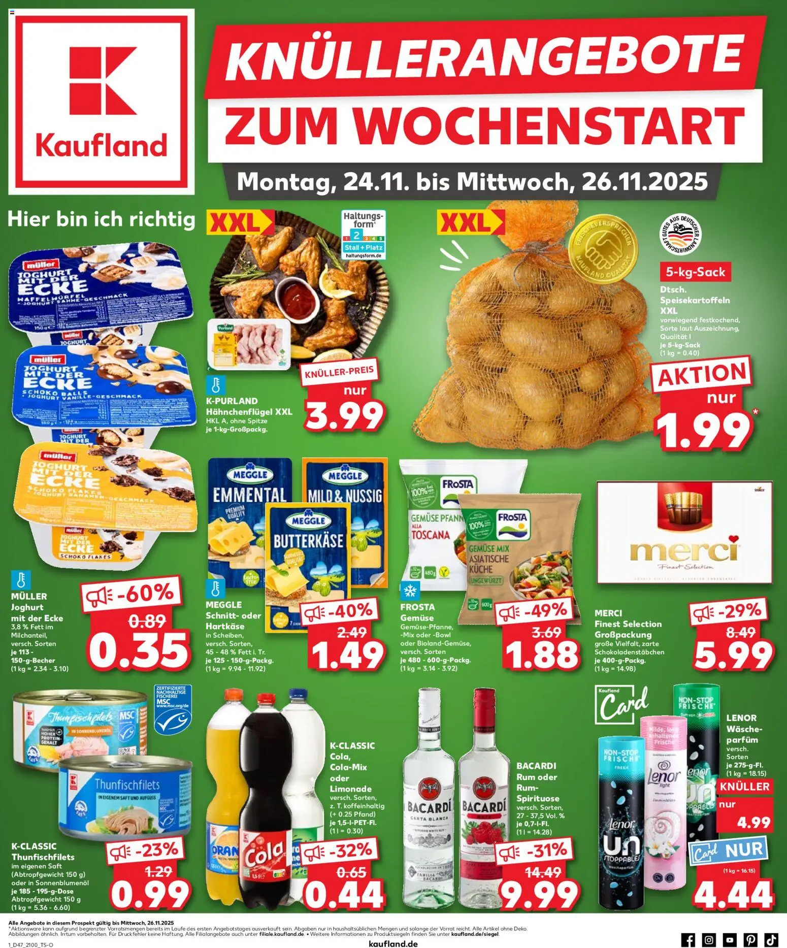 Kaufland prospekt Stuttgart	 – gültig ab 23.11.2025 | Seite: 1 | Produkte: Lenor, Bacardi, Limonade, Gemüse